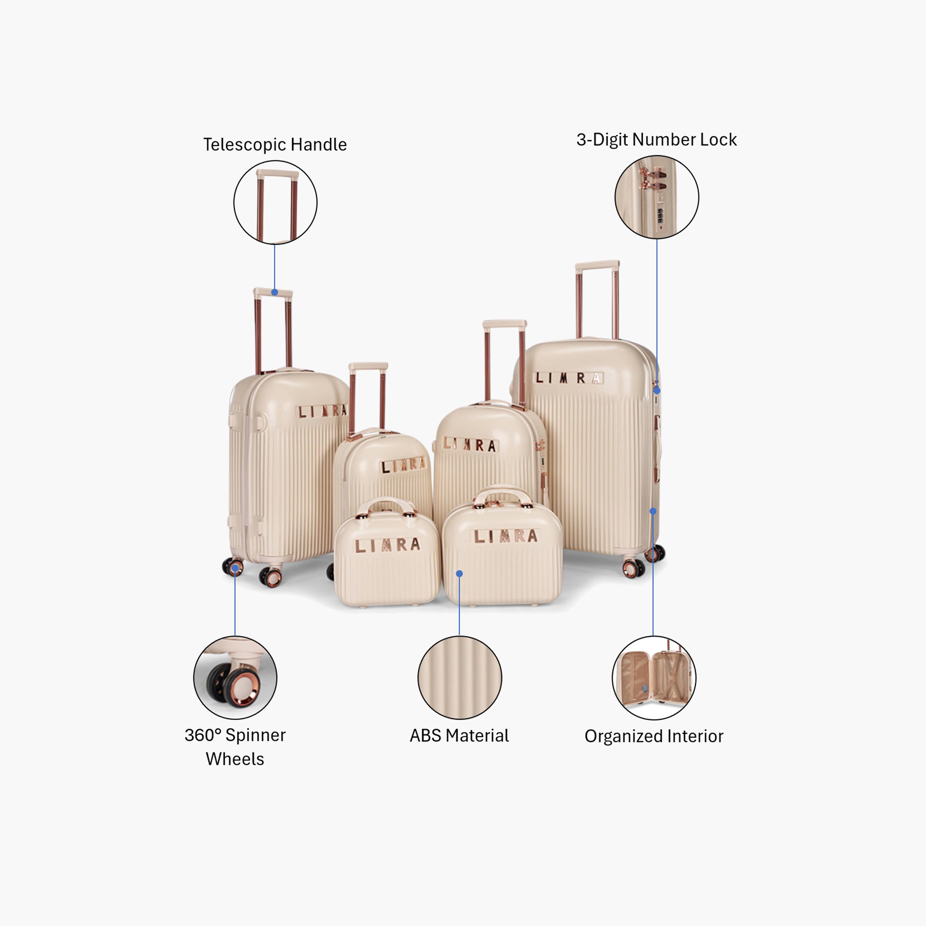 Limra Premium Set of 6 ABS Hard-Sided 4-Wheeler Spinner Trolley Bags with 3-Digit Number Lock-travel-luggagesandbags-luggage-image-2