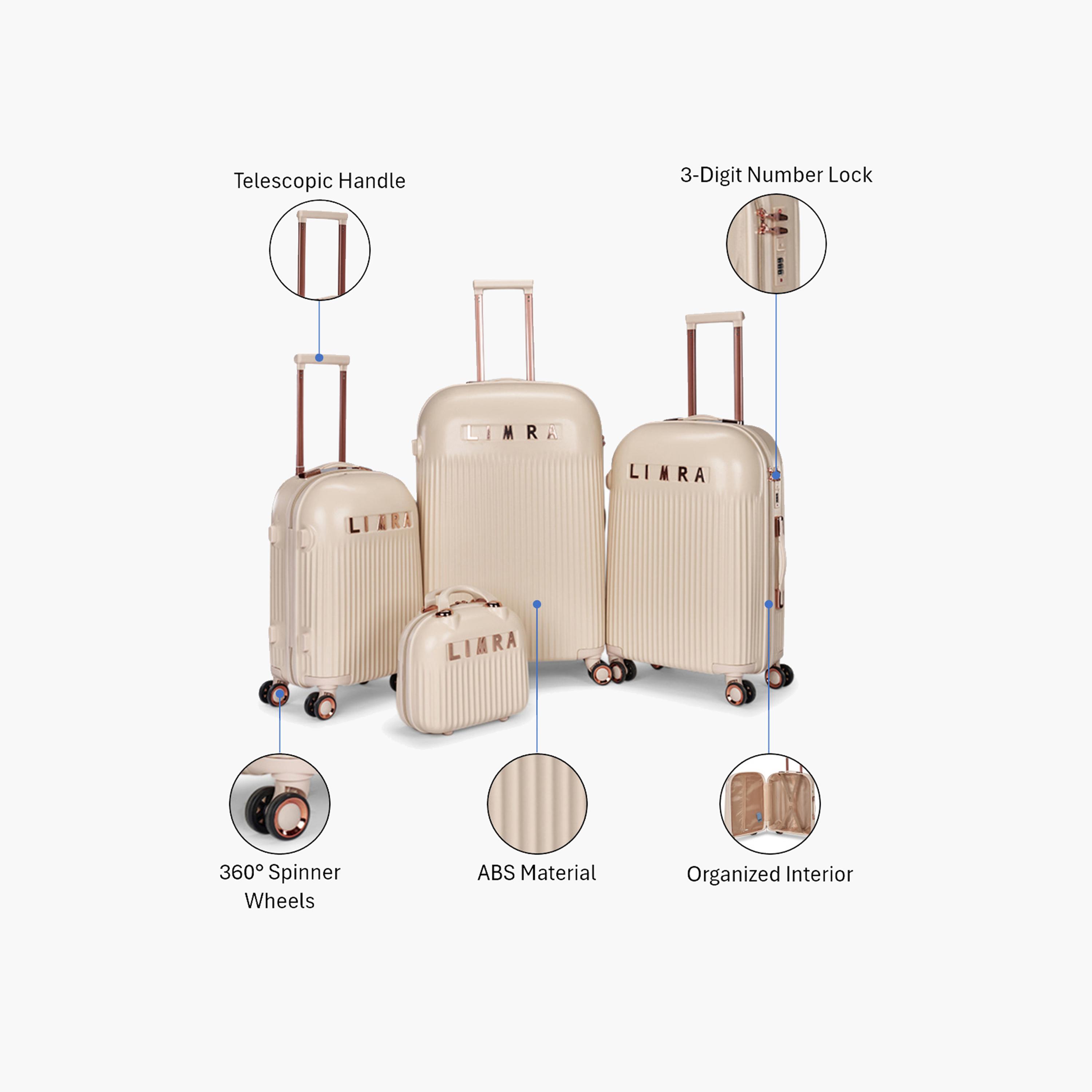 ليمرا - طقم من 4 شنط سفر بأربع عجلات دوارة جوانب صلبة من ABS  وقفل برقم سري مكون من 3 أرقام-travel-luggagesandbags-luggage-image-2