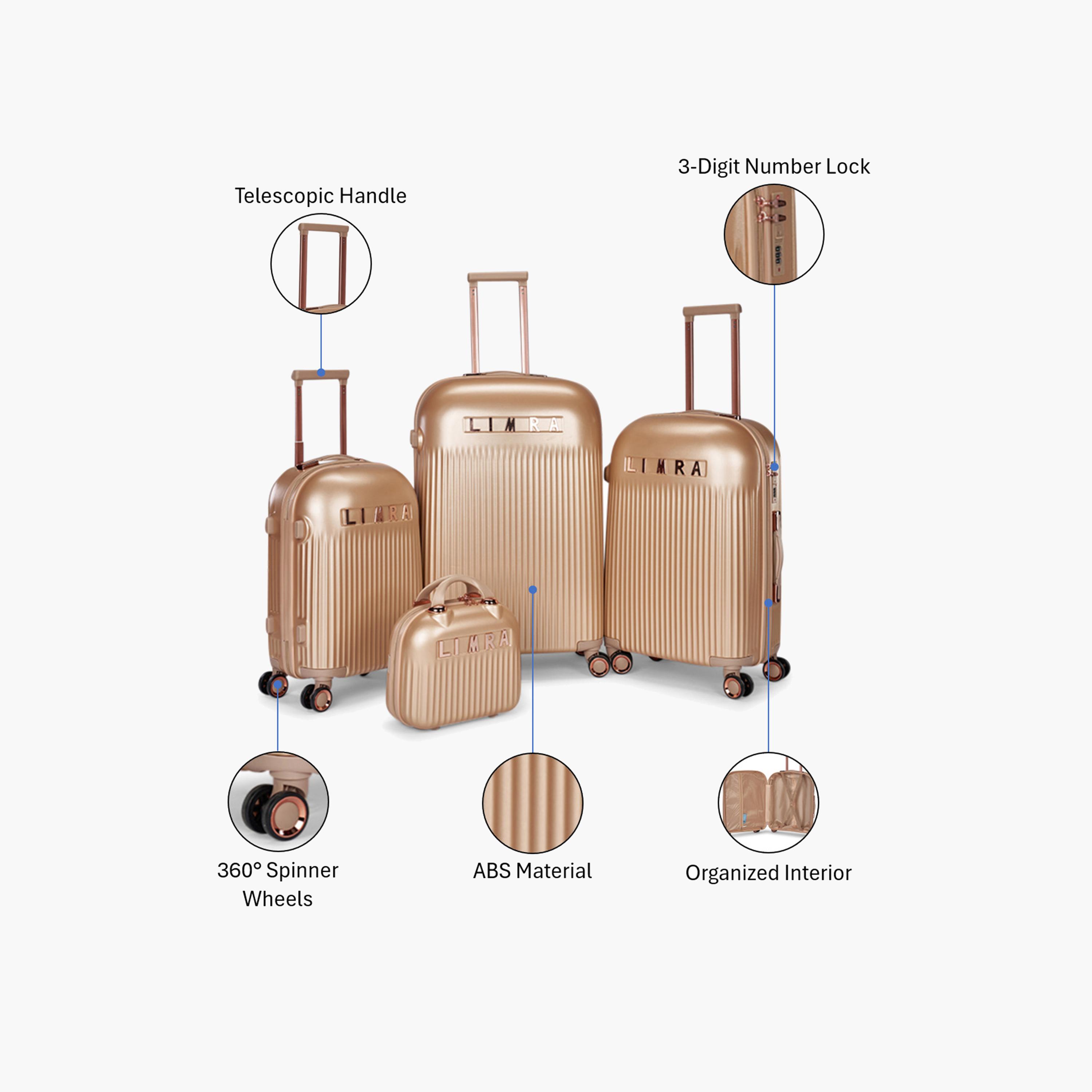 Limra Premium Set of 4 ABS Hard-Sided 4-Wheeler Spinner Trolley Bags with 3-Digit Number Lock-travel-luggagesandbags-luggage-image-2