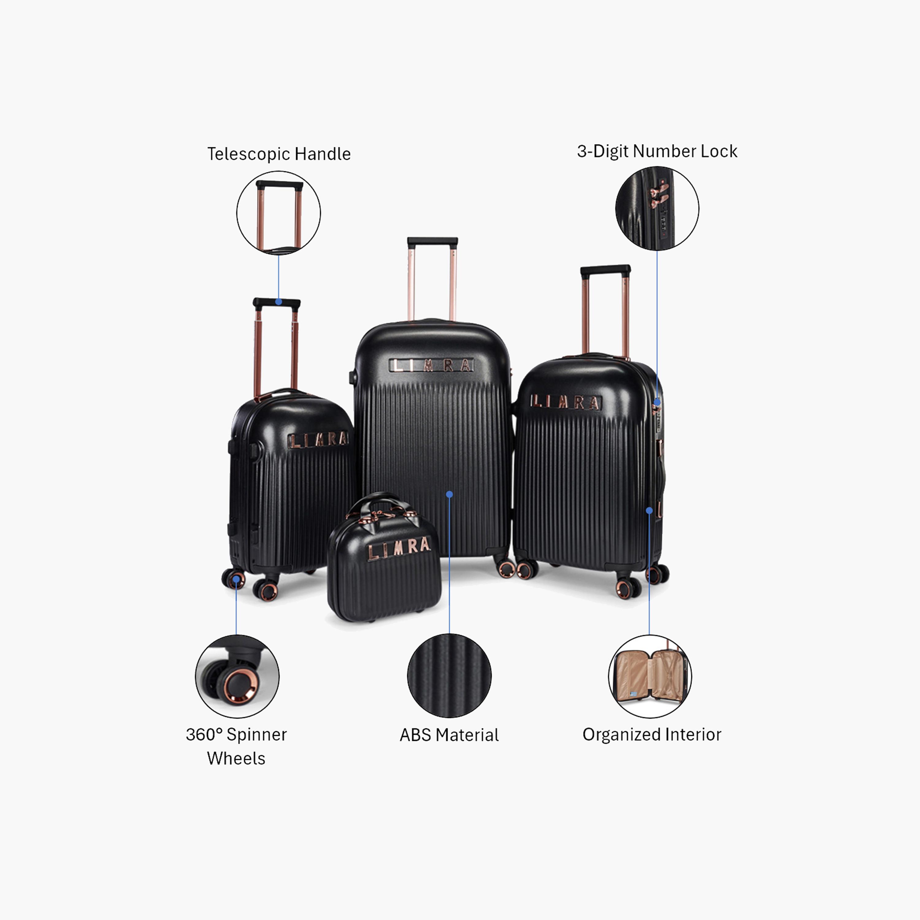 ليمرا - طقم من 4 شنط سفر بأربع عجلات دوارة جوانب صلبة من ABS  وقفل برقم سري مكون من 3 أرقام-travel-luggagesandbags-luggage-image-2