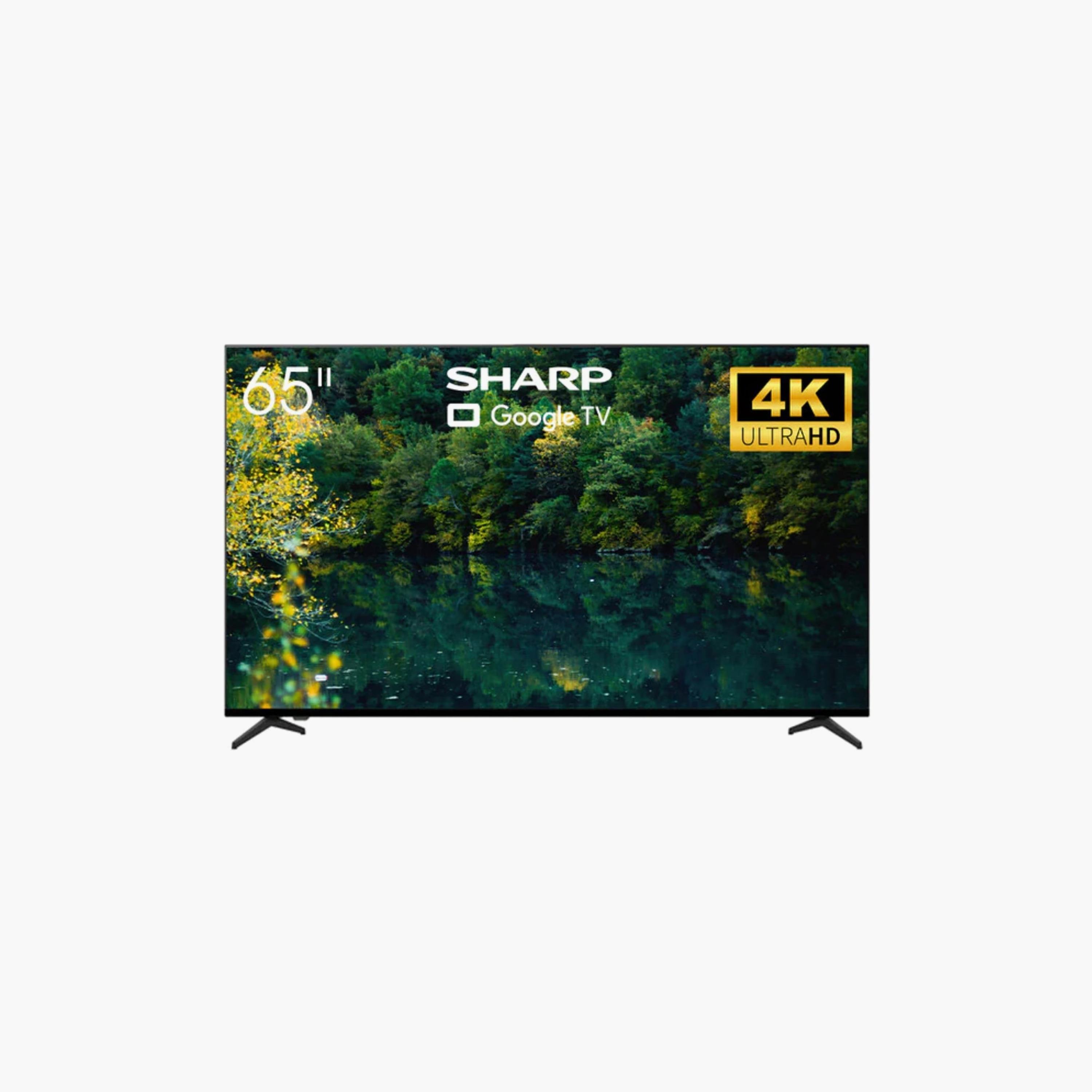Sharp 65 Inch Frameless 4K LED Smart TV Google Assistant Google Play Store Frameless design (2021 - International) 4T-C65FJ1NX Black-electronics-televisionandvideo-image-1