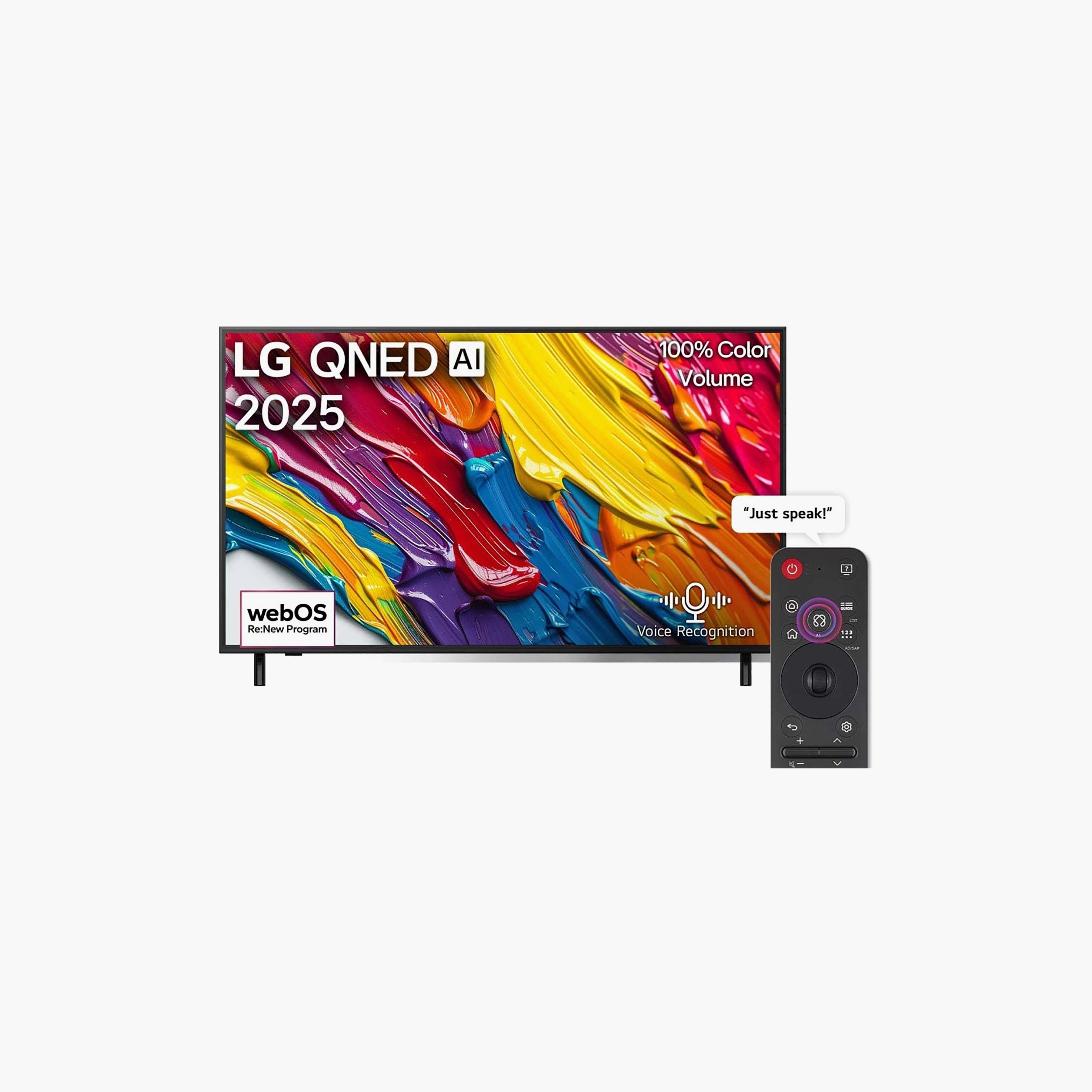 LG 55 Inch QNED AI QNED 4K AI 4K QNED Dynamic QNED Color 60Hz Native Smart TV (2025 - International webOS25) 55QNED82A6A Black-electronics-televisionandvideo-image-1