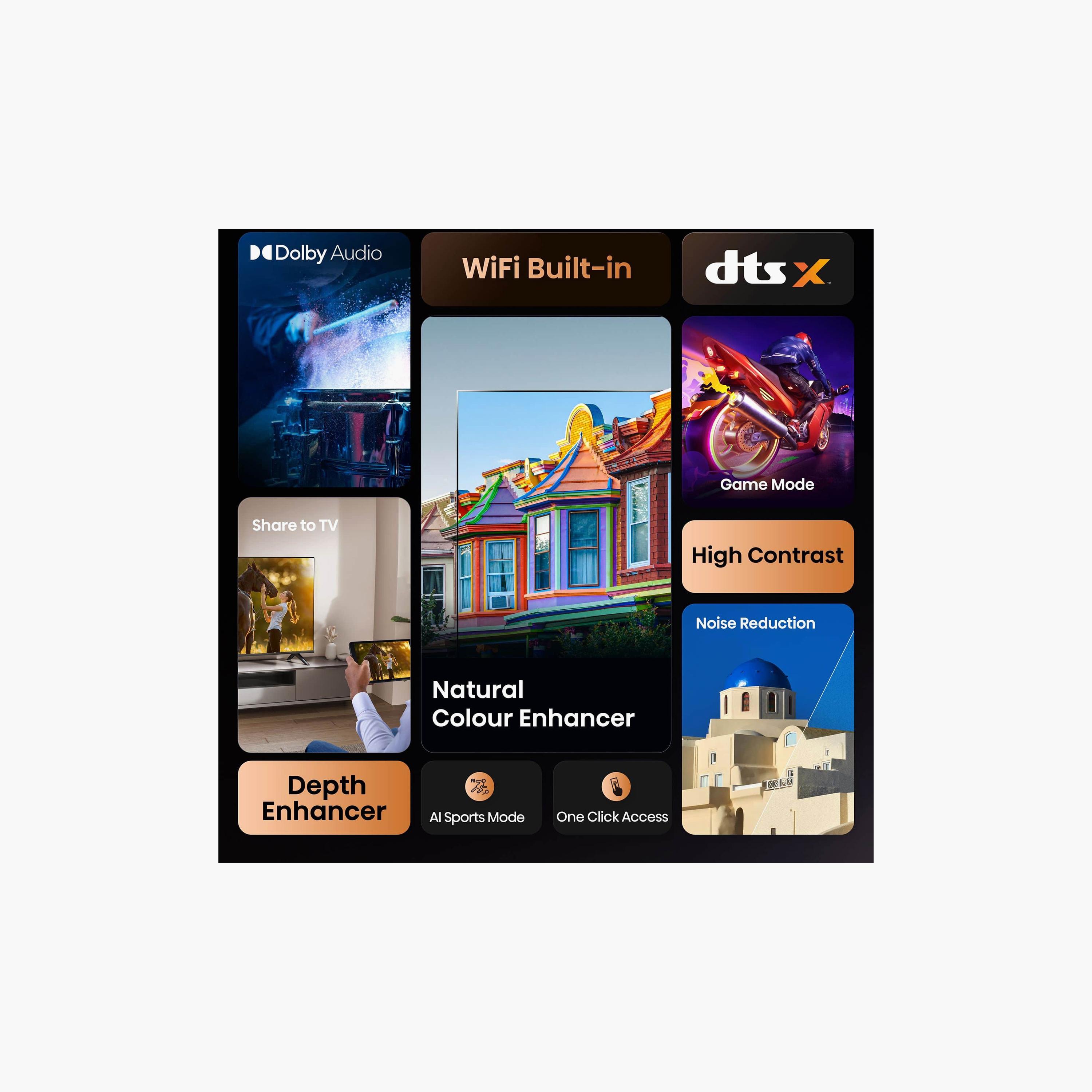 HISENSE 43 Inch A4Q LED FHD On-Off Timer Sleep Timer Screen Mirroring Smart TV 43A4Q Black-electronics-televisionandvideo-image-2