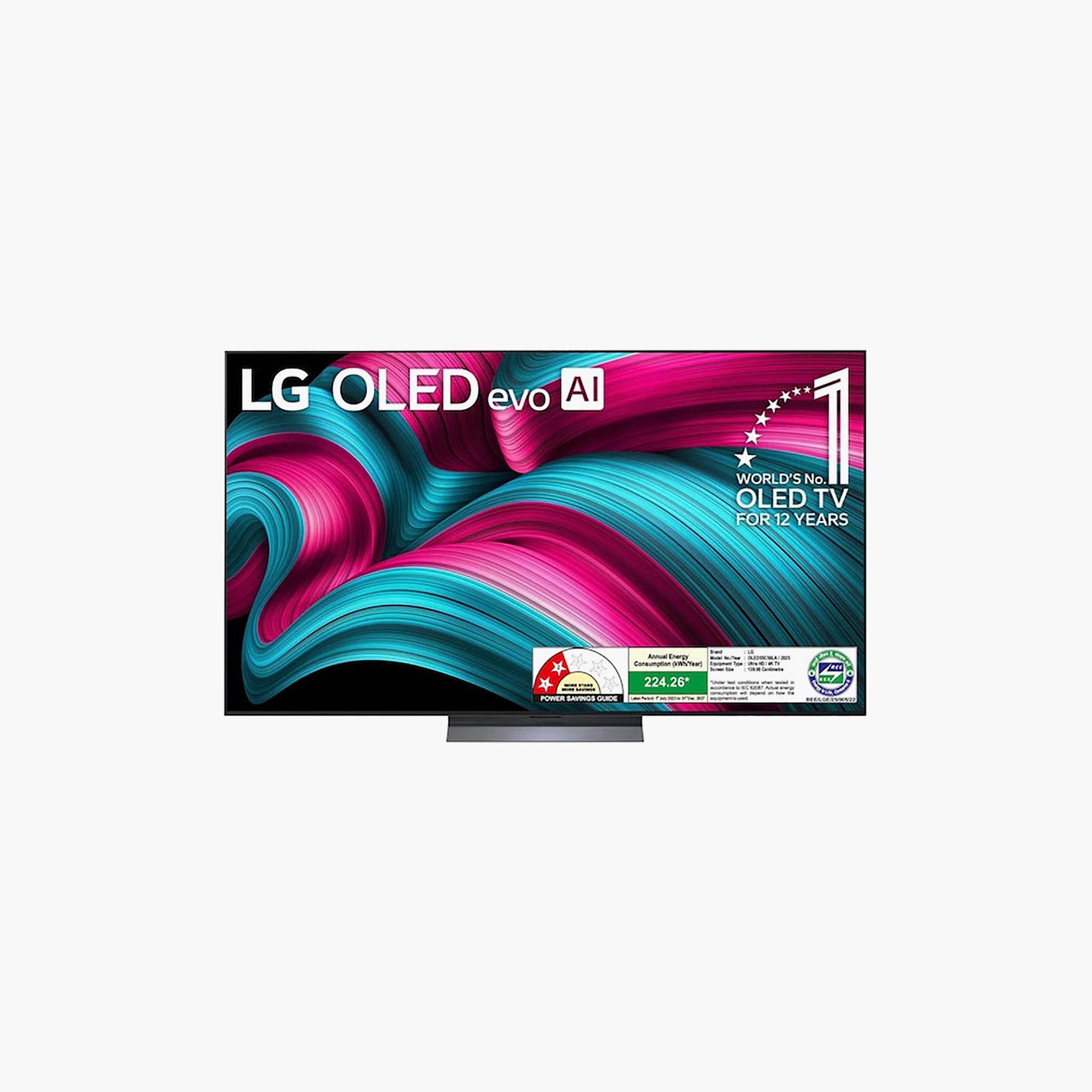 LG 55 Inch OLED evo C5 OLED 4K α9 AI Processor Gen8 VRR 144Hz Dolby Vision Dolby Atmos Smart TV (2025 - UAE) OLED55C56LA Black-electronics-televisionandvideo-image-1