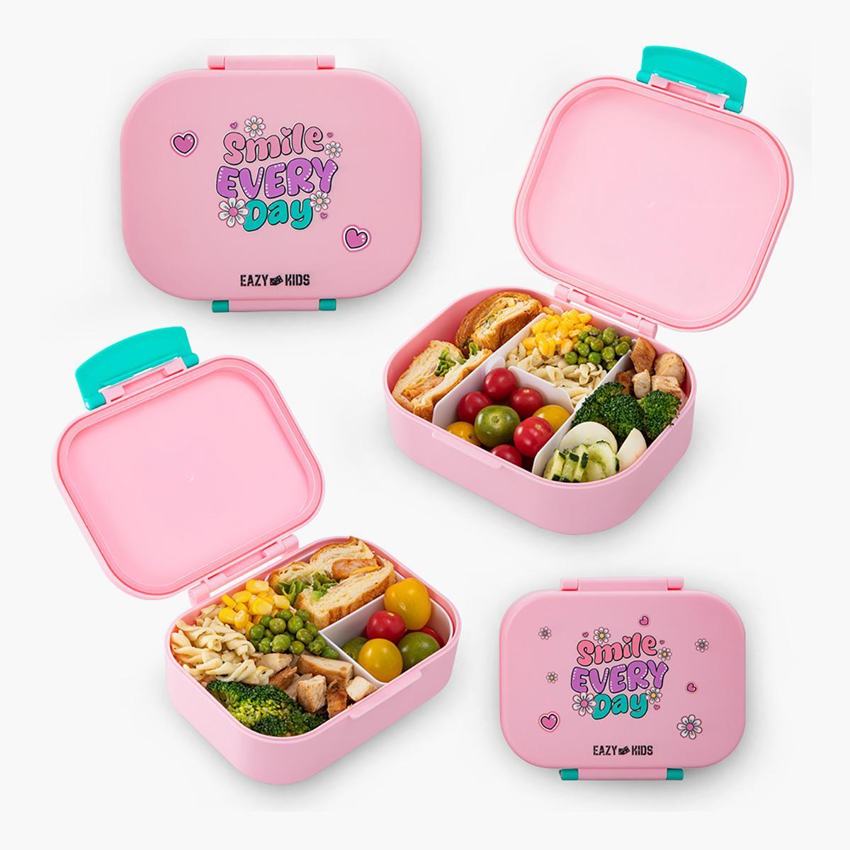 Eazy Kids Slogan Print 2-Piece Bento Lunch Box Set