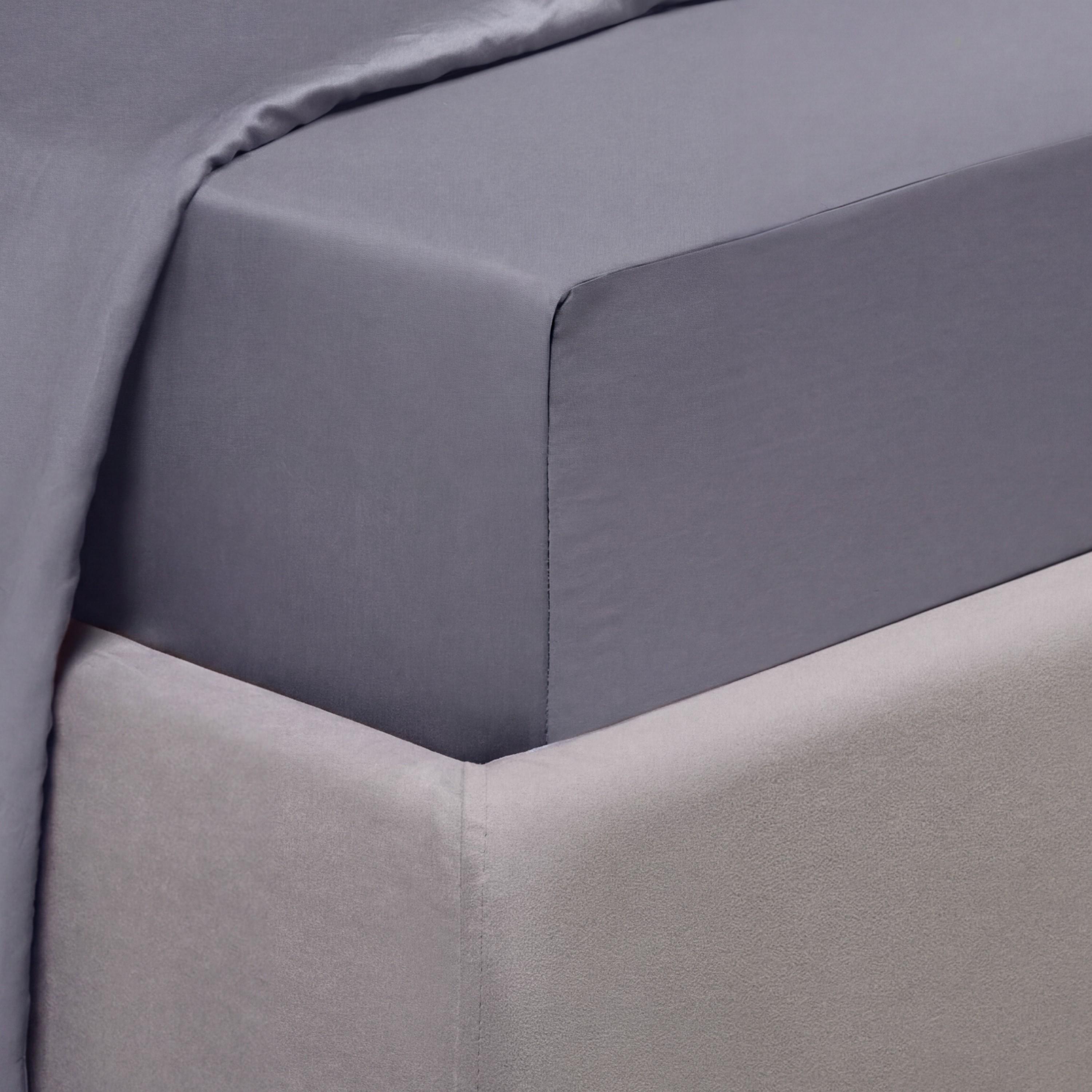 Askona Comfort Maco Sateen Cotton Percale 300 Thread Count Super King Fitted Sheet - 200x200 cm