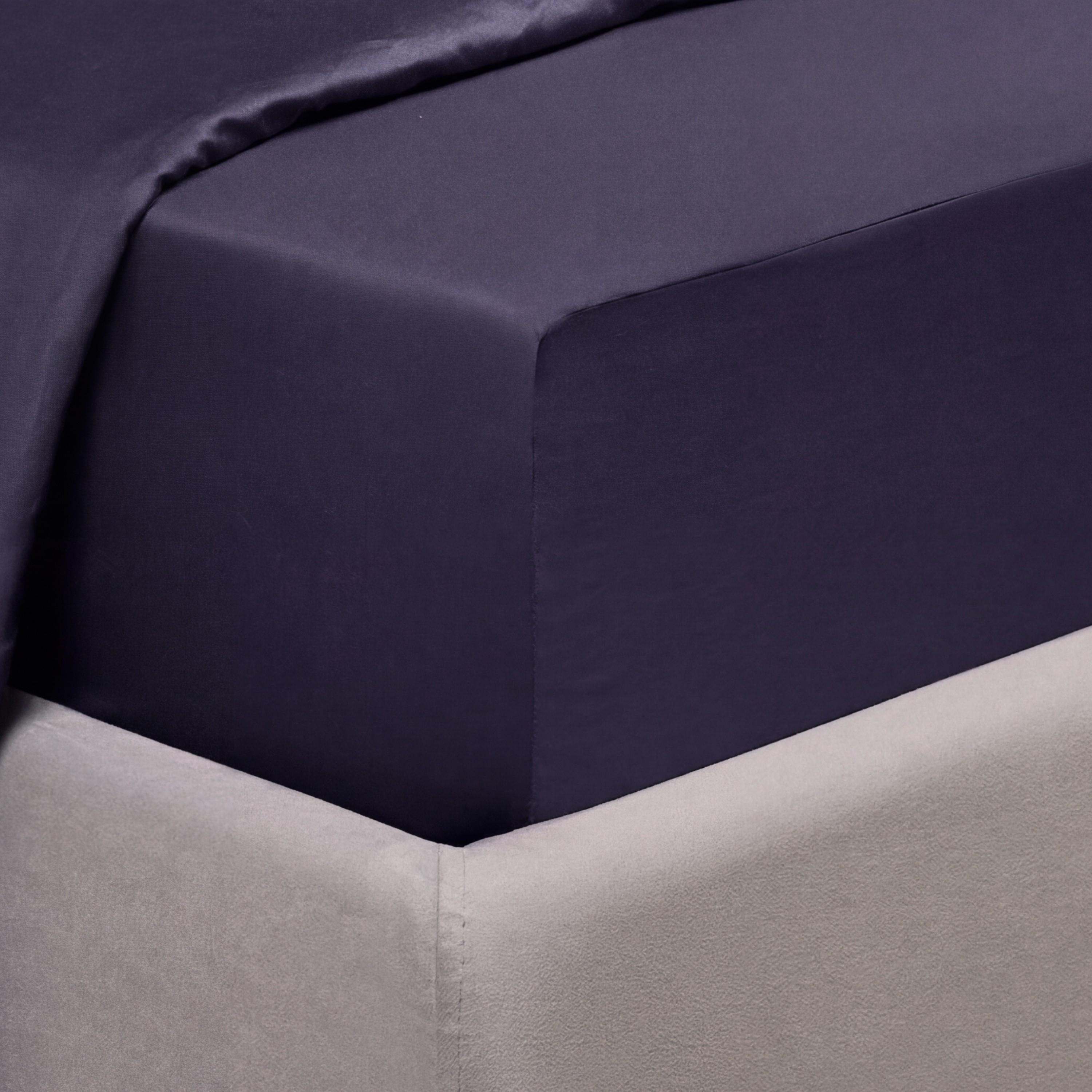 Askona Comfort Maco Sateen Cotton Percale 300 Thread Count Full Fitted Sheet - 140x200 cm