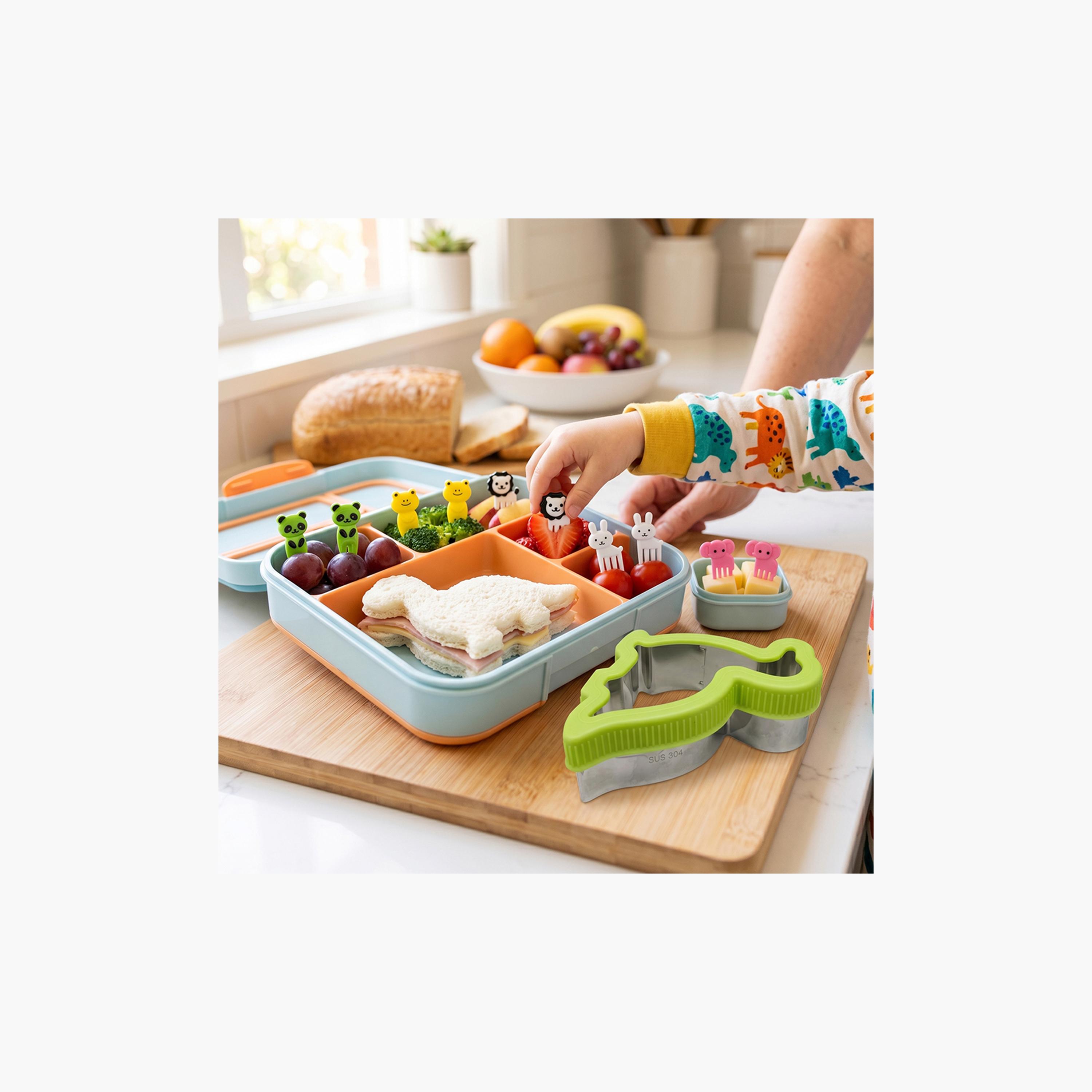 Eazy Kids Stainless Steel Mini Sandwich Cutter with Animal Shaped Fruit Pickers-baby-feeding-mealtimeessentials-image-7