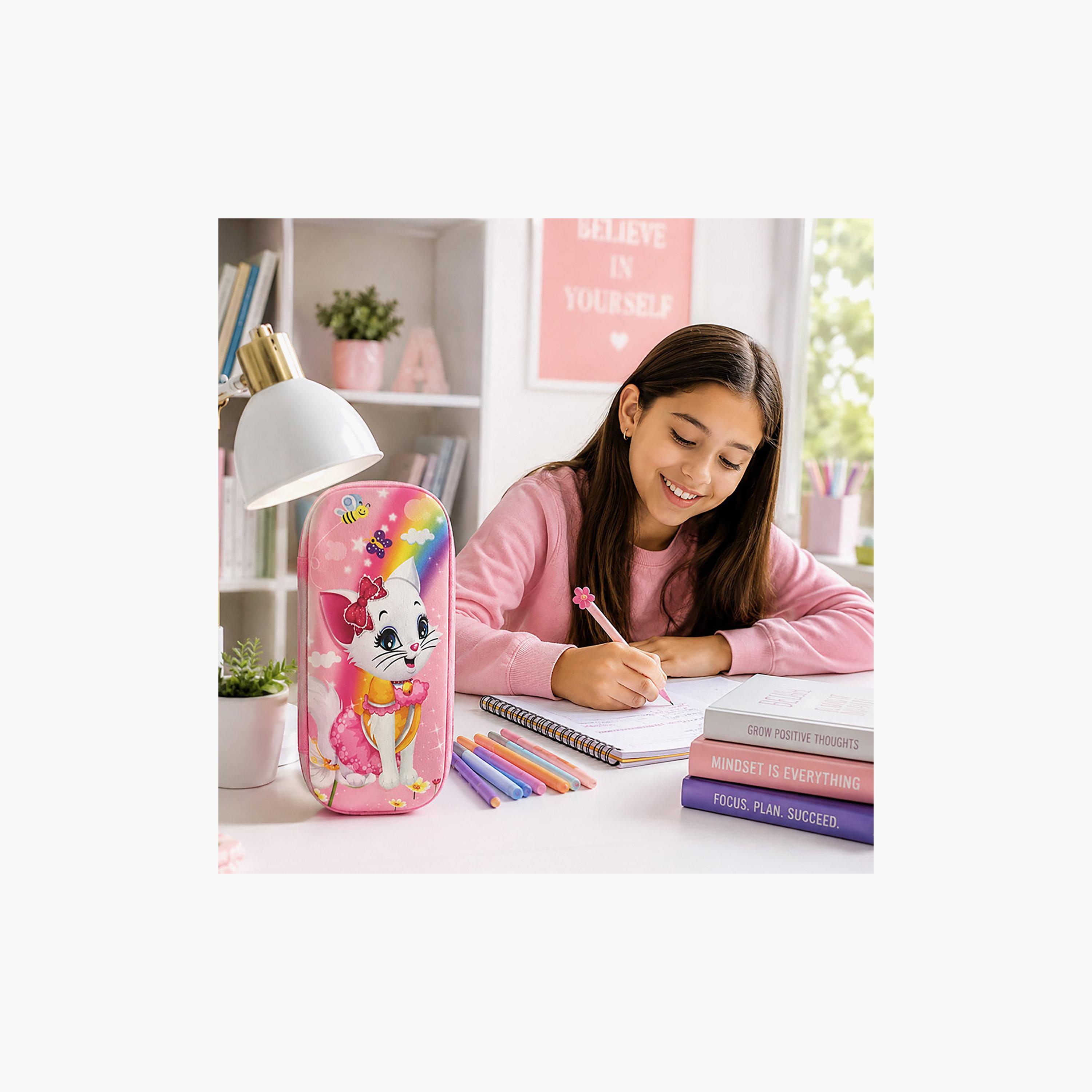 مقلمة بسحاب برسمة قطة من كوكوبي - EVC-school-stationery-pencilcases-image-5