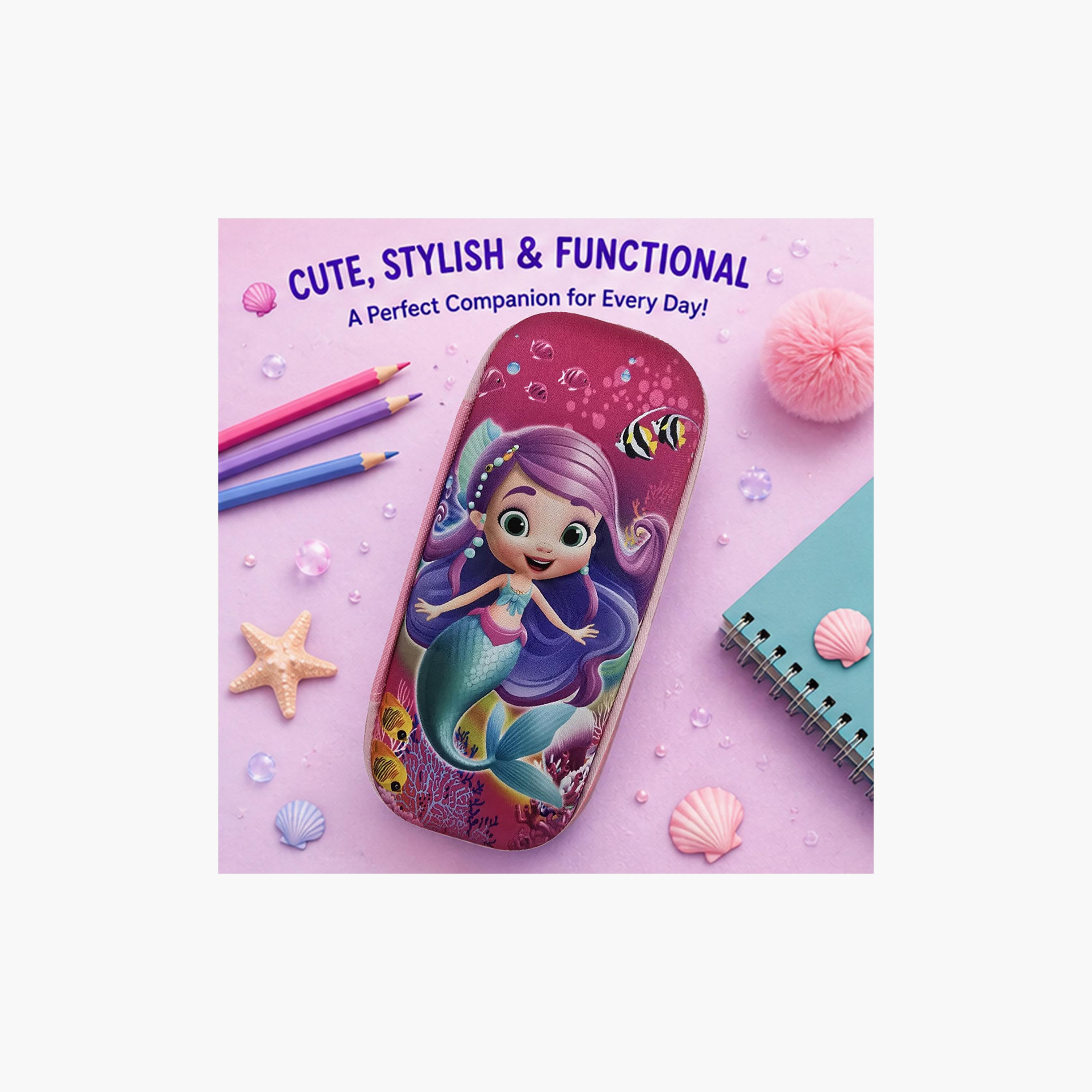 مقلمة بسحاب بتصميم حورية البحر من كوكوبي - EVC-school-stationery-pencilcases-image-4