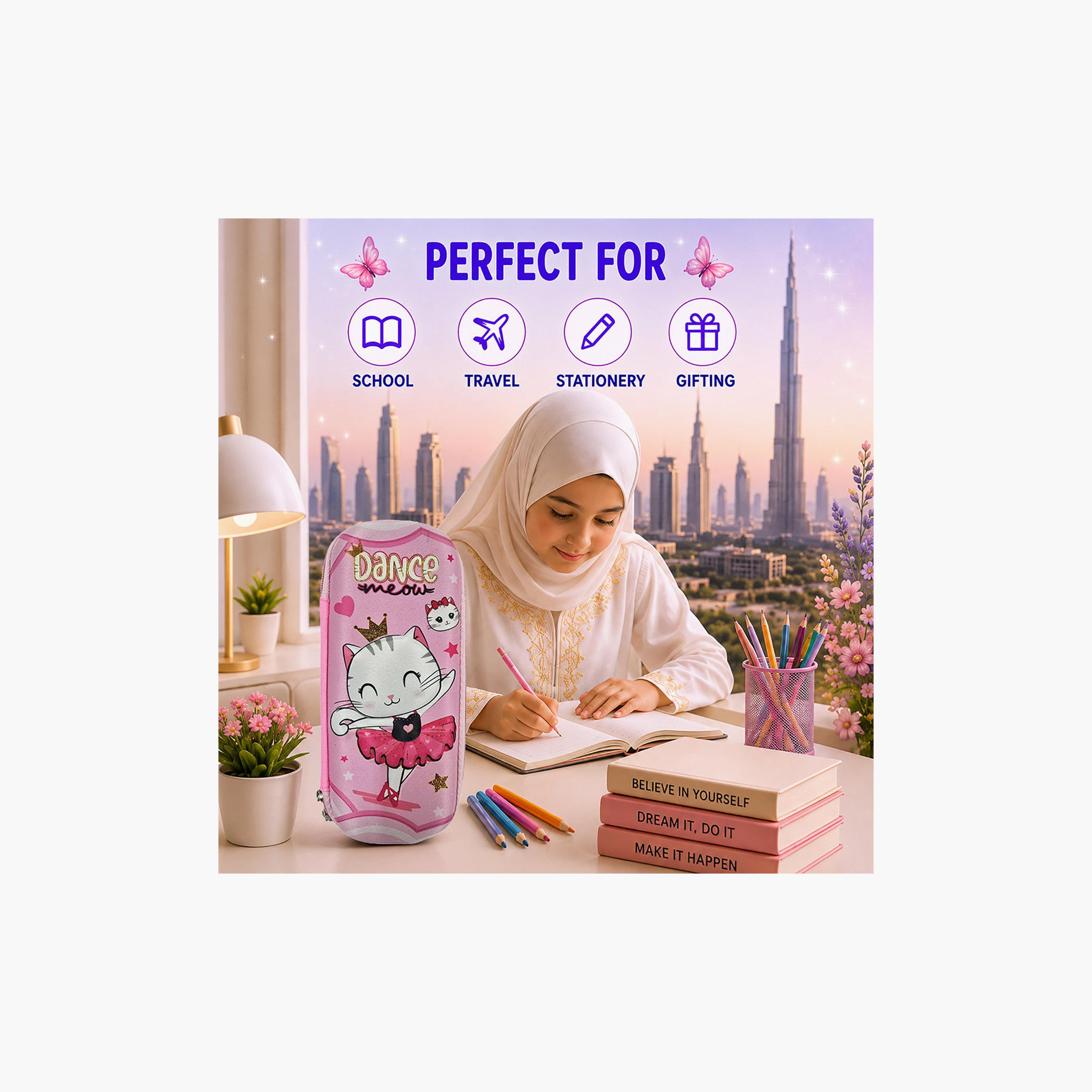 Cocobee Dancing Cat Pencil Case with Zip Closure - EVC-school-stationery-pencilcases-image-4