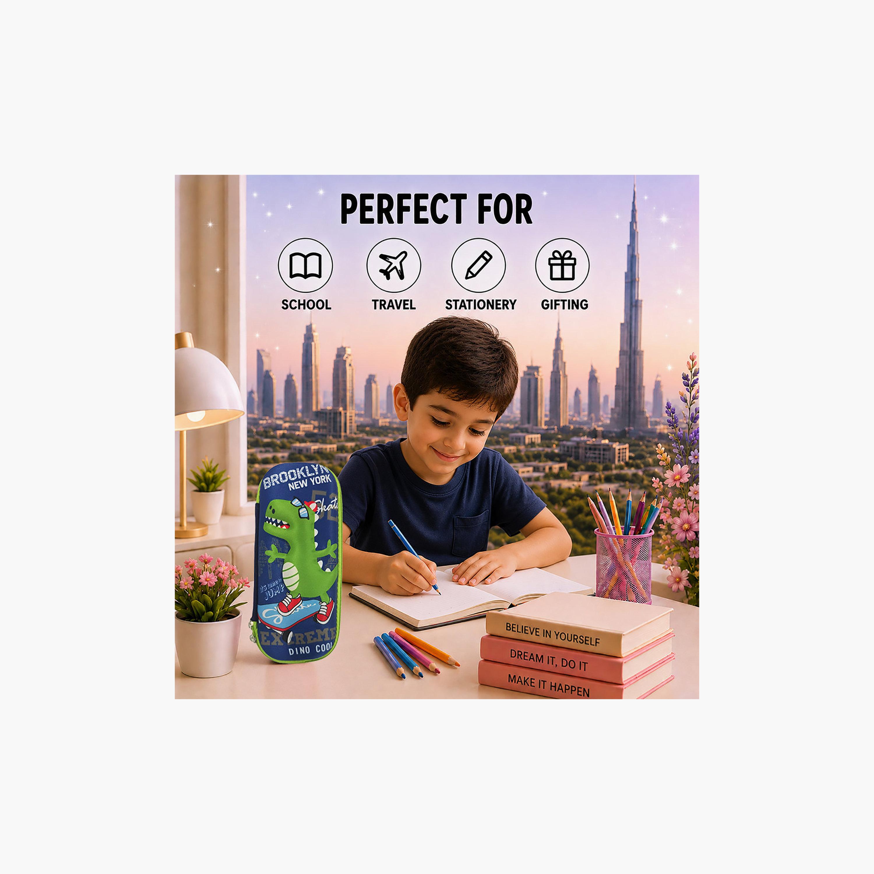 Cocobee Cool Dino Pencil Case with Zip Closure - EVC-school-stationery-pencilcases-image-4