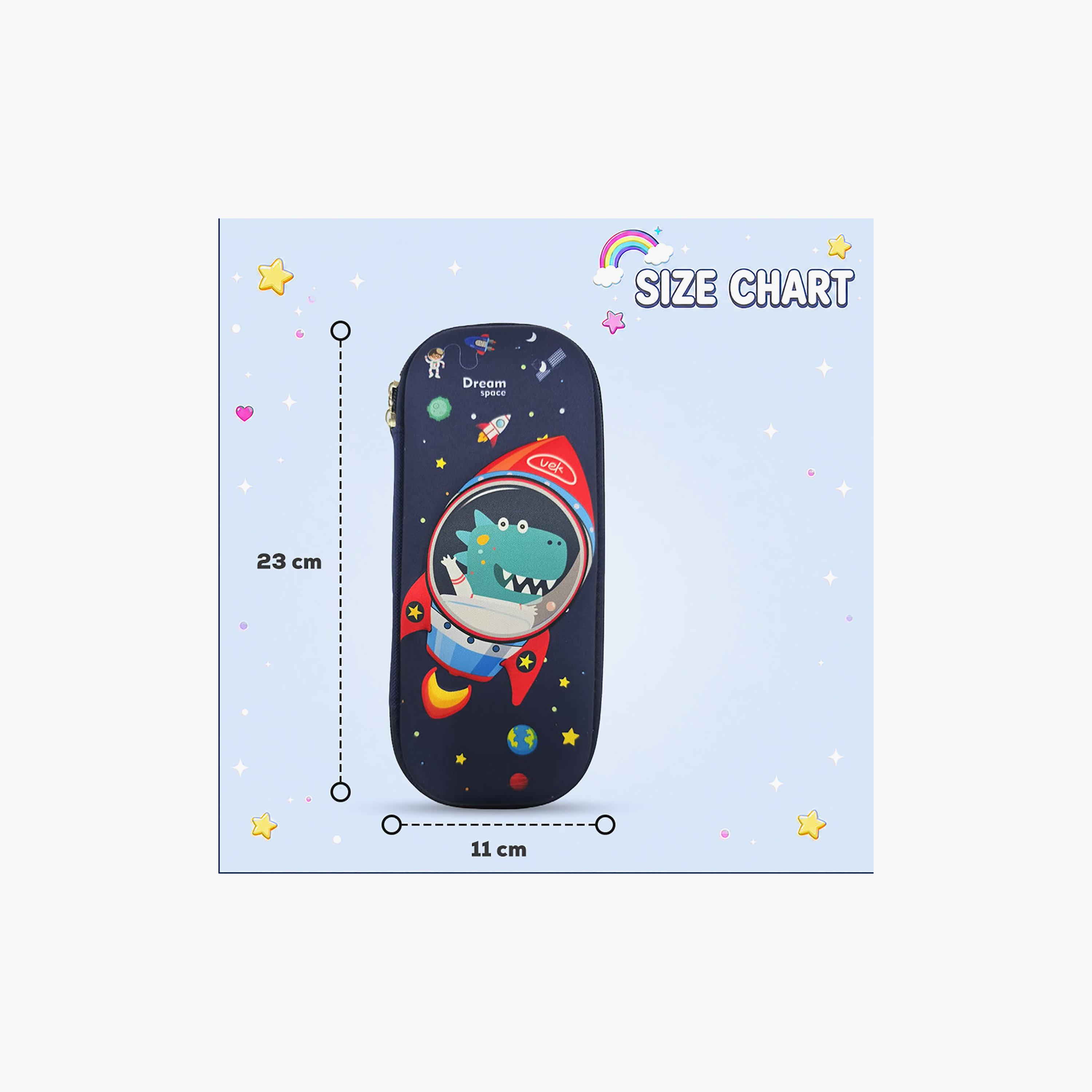 مقلمة بسحاب برسمة ديناصور وطبق فضائي من كوكوبي - EVC-school-stationery-pencilcases-image-5