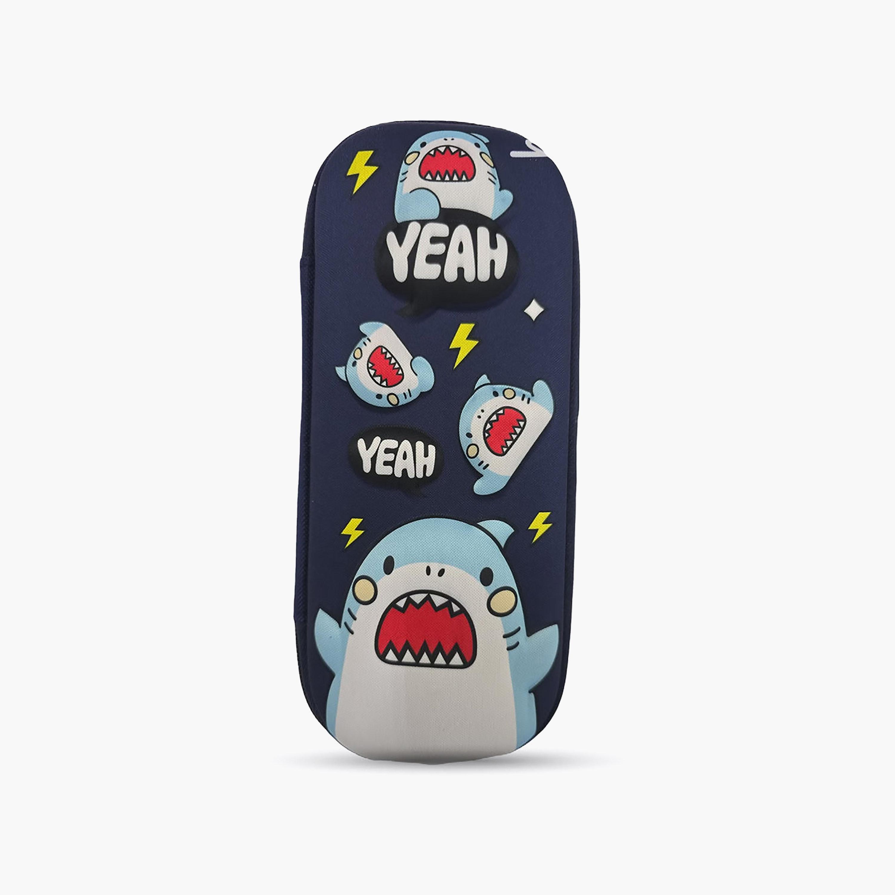 Cocobee Yeah Shark Pencil Case with Zip Closure - EVC-school-stationery-pencilcases-image-1