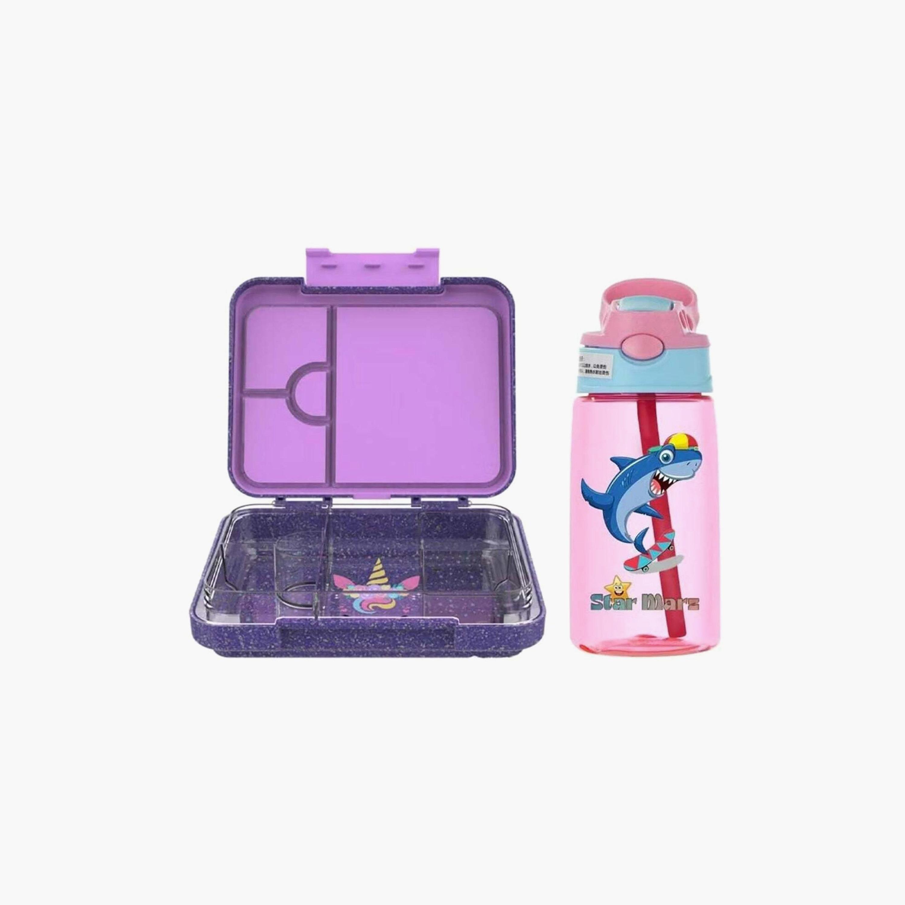 Starmarz Glitter 2-Piece Bento Lunch Box Set for 2-5 with Unicorn Water Bottle - 480 ml-school-lunchessentials-sets-image-6