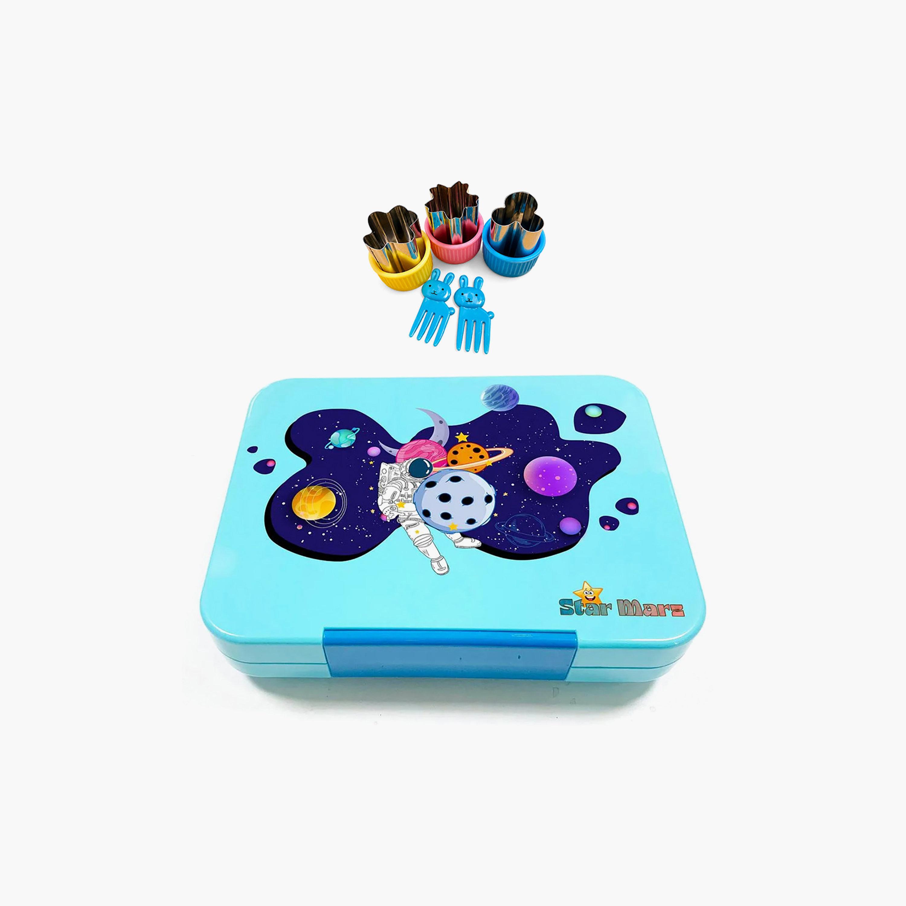 Starmarz Glitter 2-Piece Bento Lunch Box Set for 2-5 with Space Water Bottle - 480 ml-school-lunchessentials-sets-image-5