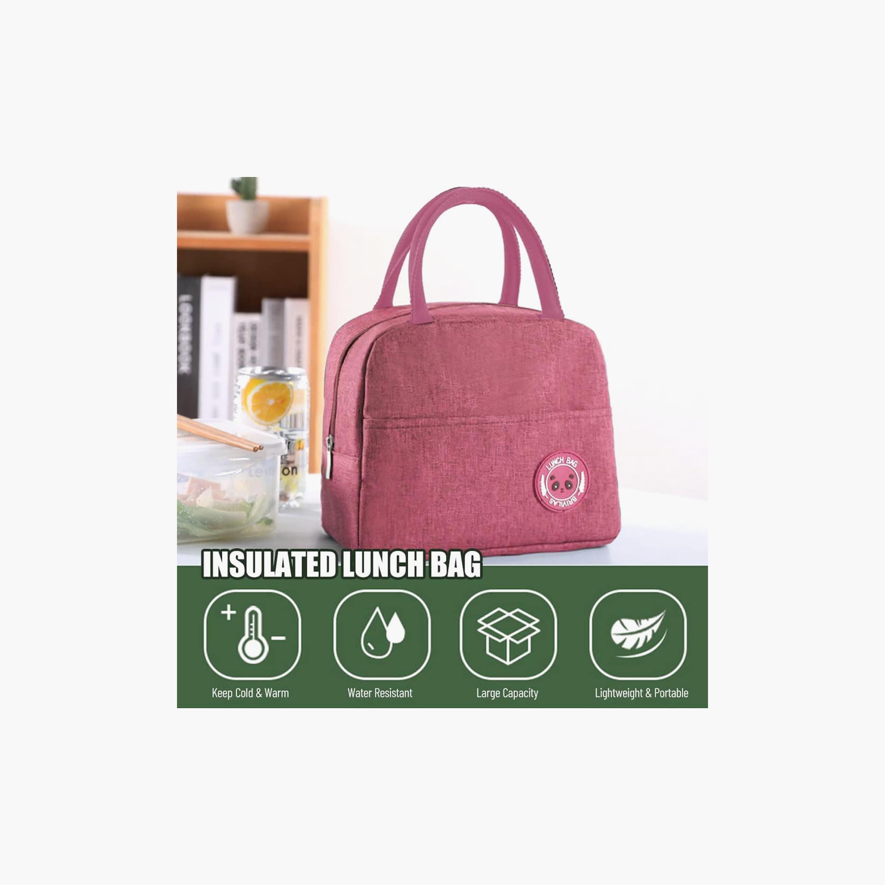 Star Babies Plain 3-Piece Insulated Lunch Bag Set for Girls 5-8 Yrs with Lunch Box & Cutlery-school-lunchessentials-sets-image-11