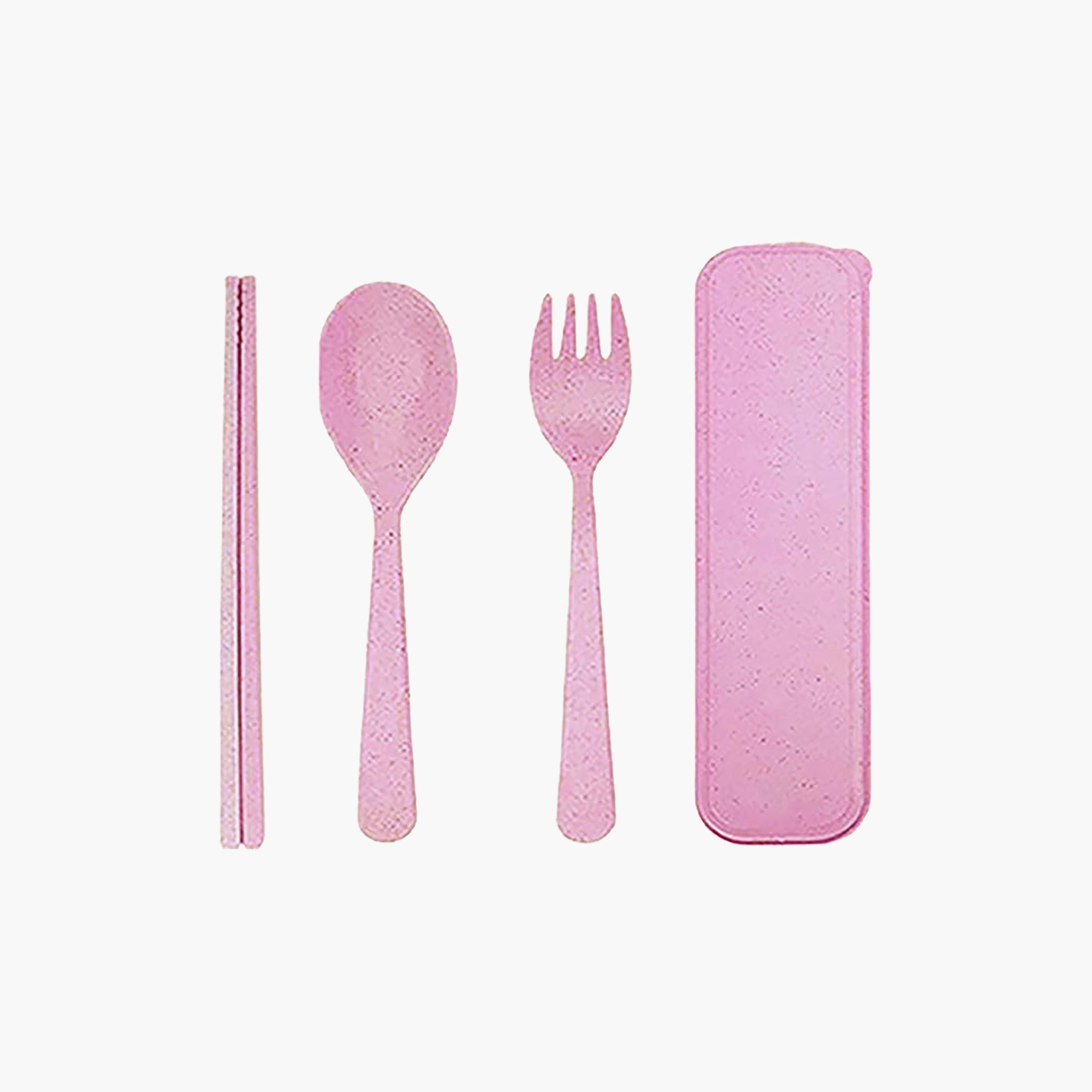Star Babies Plain 3-Piece Insulated Lunch Bag Set for Girls 5-8 Yrs with Lunch Box & Cutlery-school-lunchessentials-sets-image-6