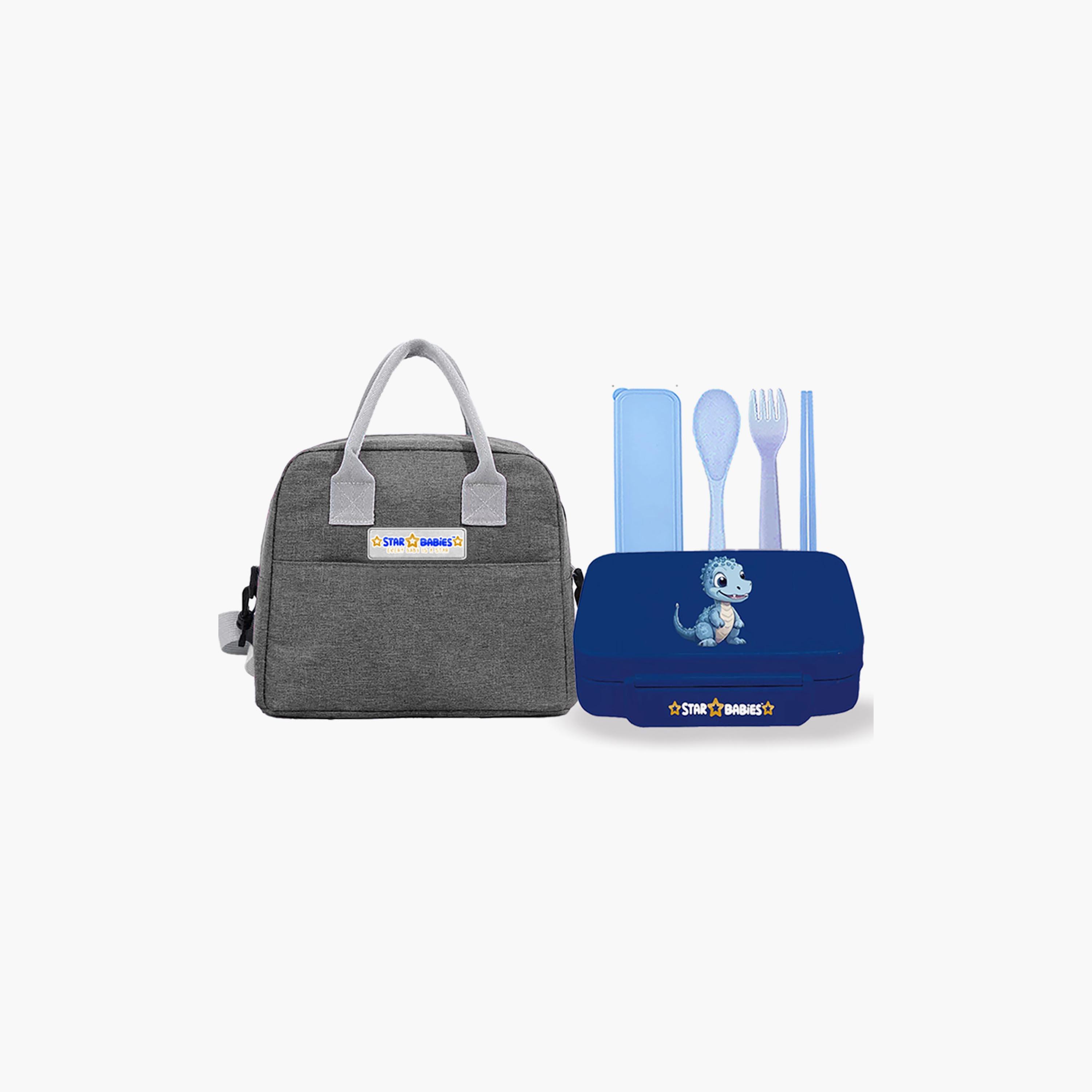 Star Babies Plain 2-Piece Lunch Bag Set for 5-8 Yrs with Lunch Box & Cutlery-school-lunchessentials-sets-image-1