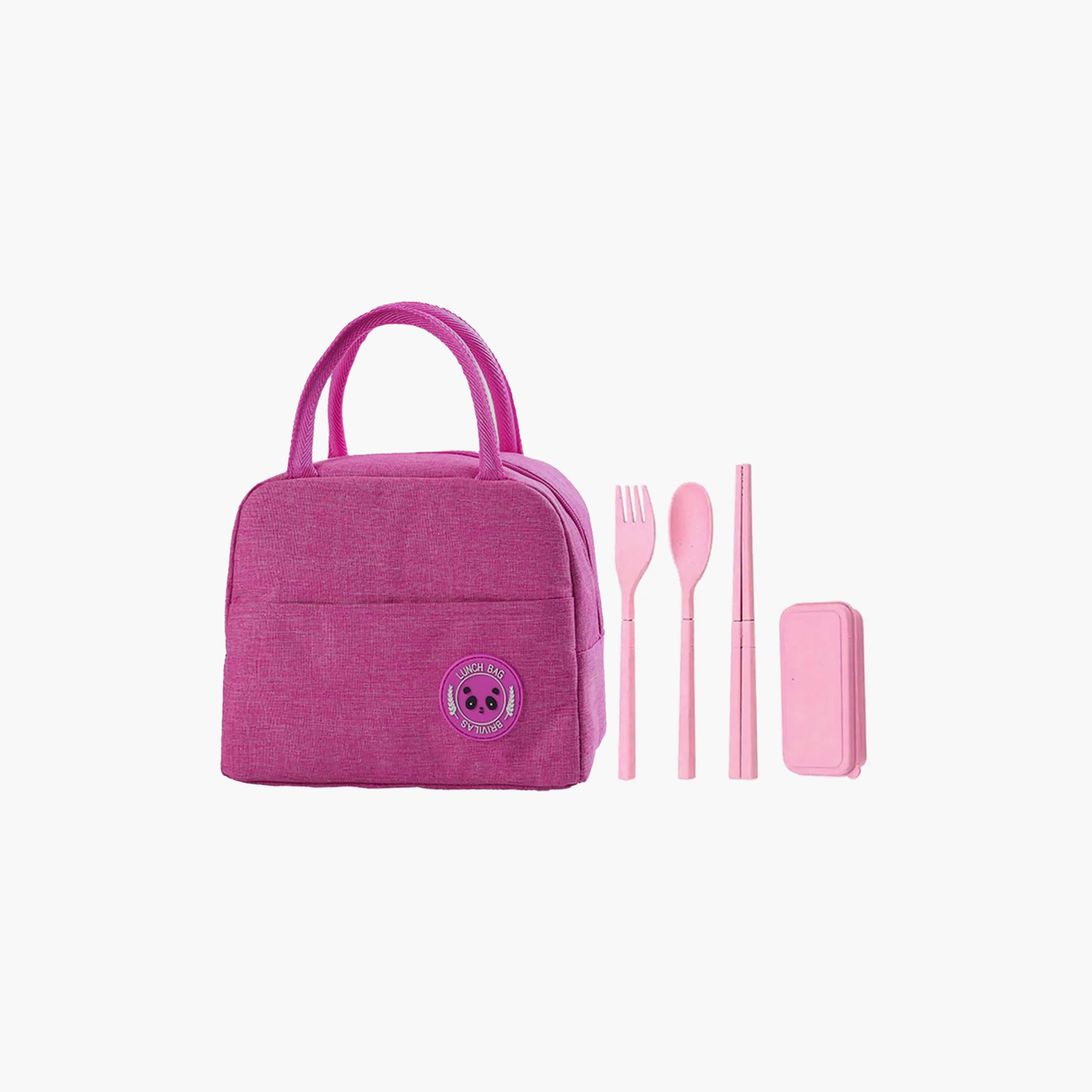 Star Babies Plain 2-Piece Insulated Lunch Bag Set for 5-8 Yrs with Cutlery-school-lunchessentials-sets-image-1