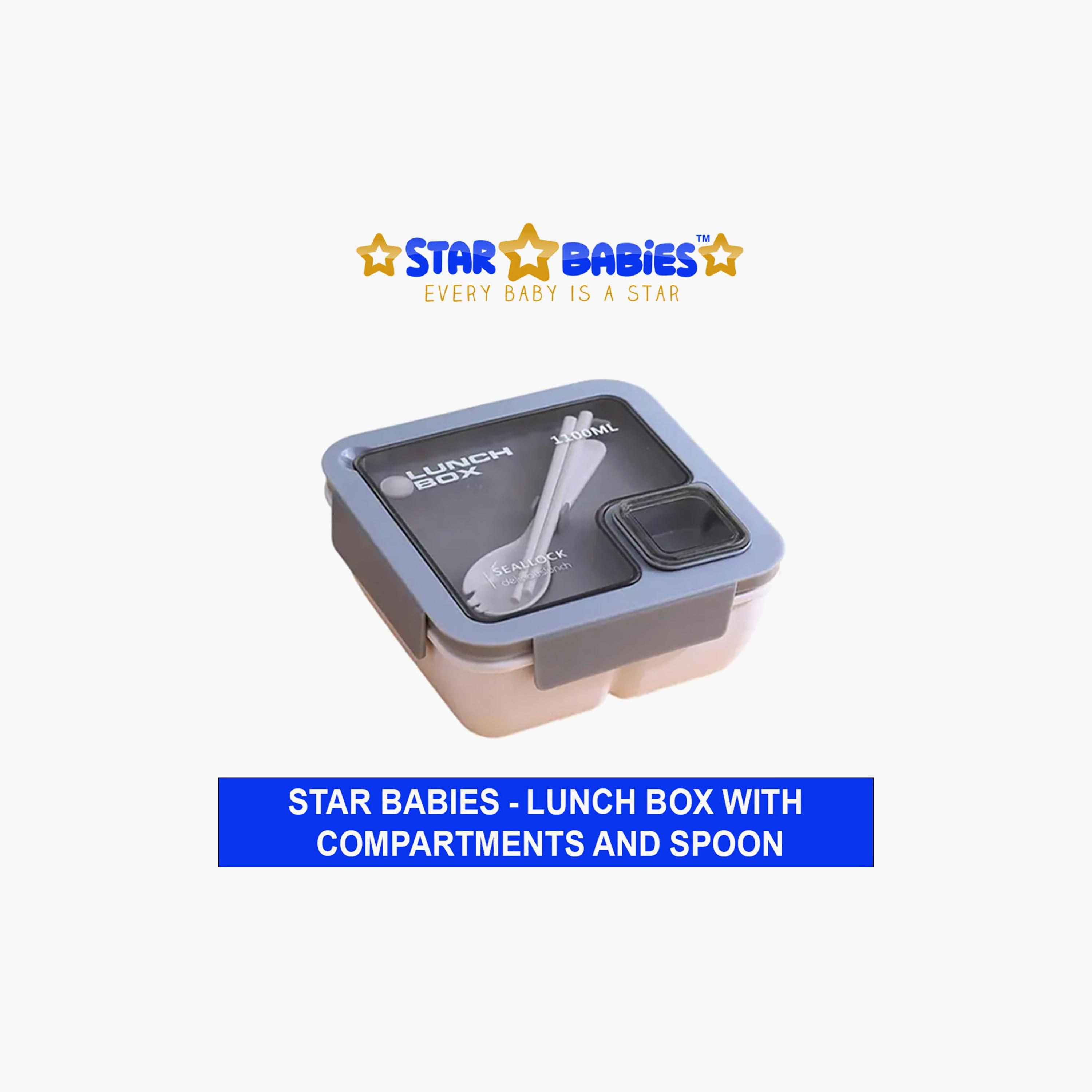 Star Babies Plain Lunch Box for 5-8 Yrs with 2 Compartments & Cutlery - 1100 ml-school-lunchessentials-lunchboxes-image-6