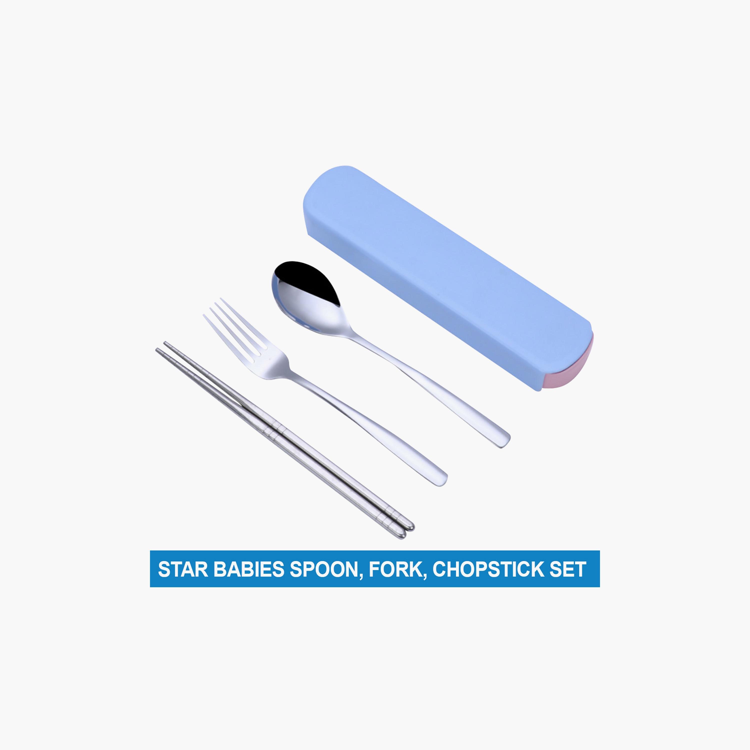 Star Babies 4-Piece Stainless Steel Spoon & Fork with Chopsticks with Storage Case Set-baby-feeding-mealtimeessentials-image-10