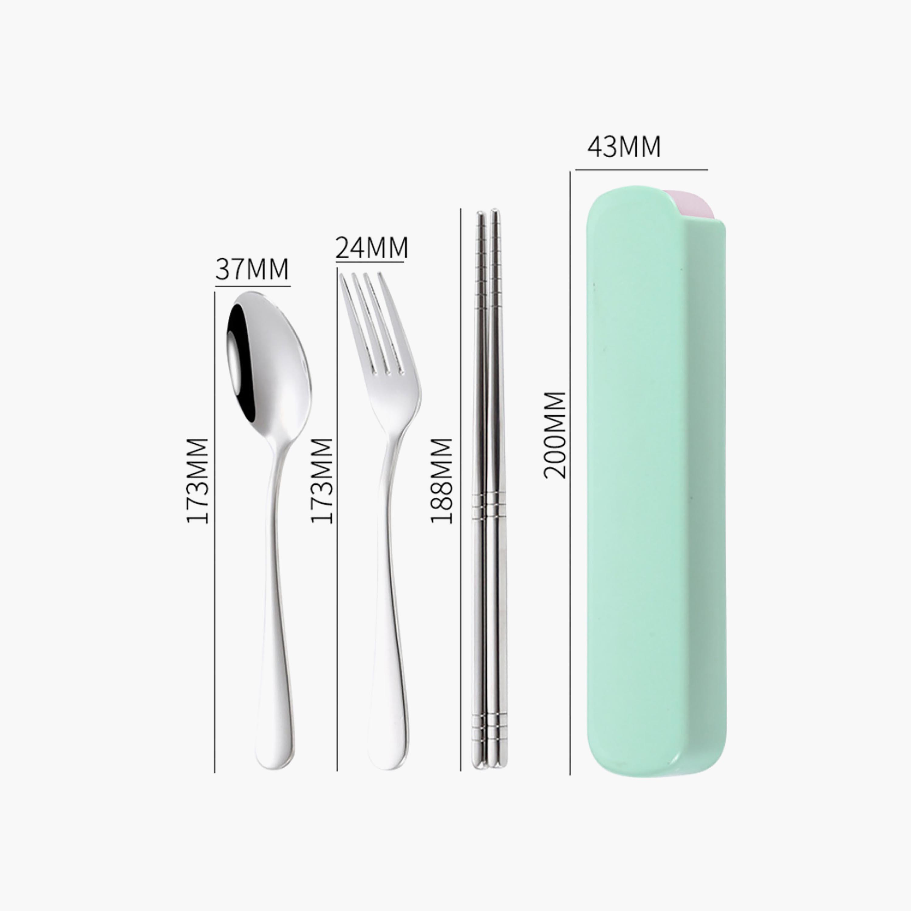 Star Babies 4-Piece Stainless Steel Spoon & Fork with Chopsticks with Storage Case Set-baby-feeding-mealtimeessentials-image-4
