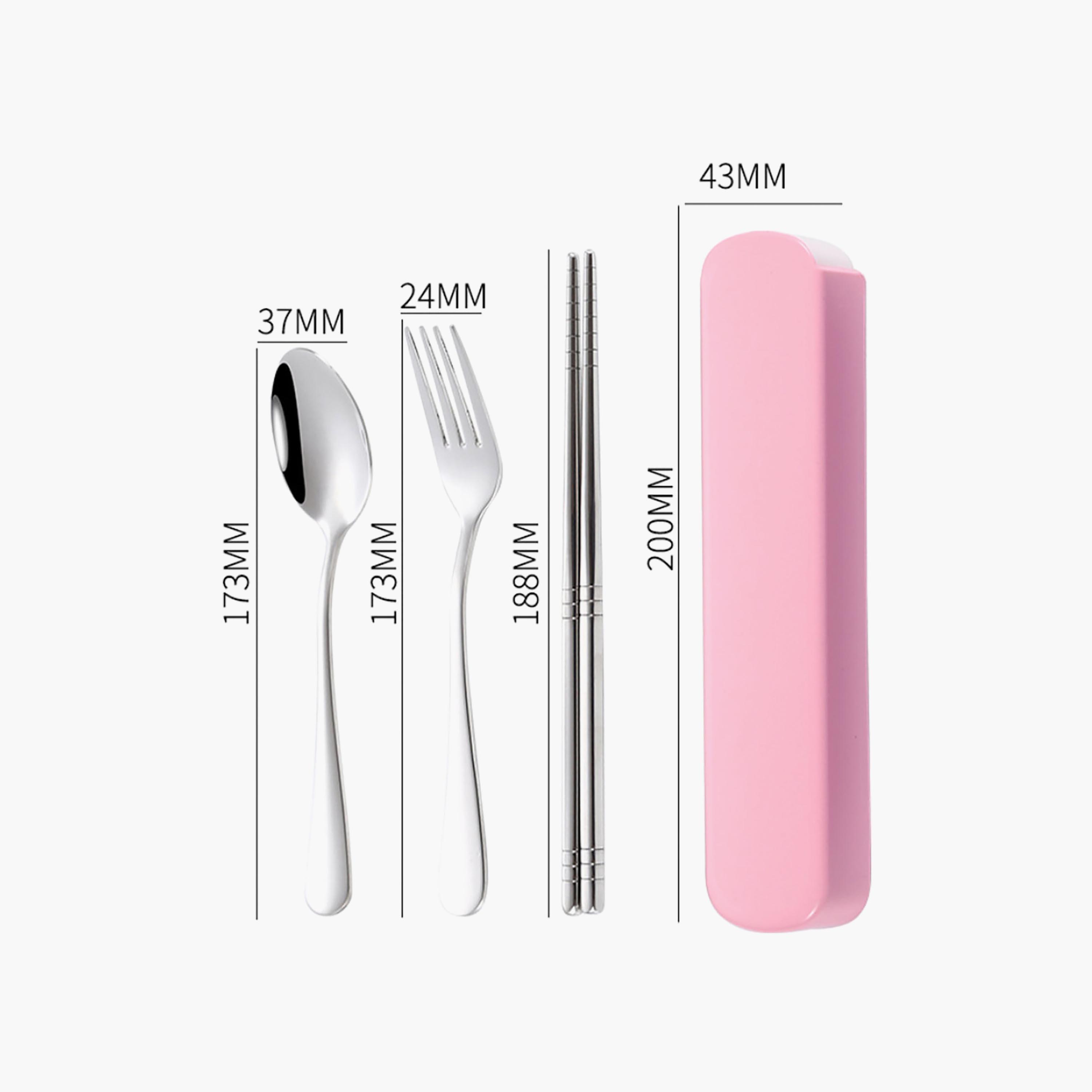 Star Babies 4-Piece Stainless Steel Spoon & Fork with Chopsticks with Storage Case Set-baby-feeding-mealtimeessentials-image-4