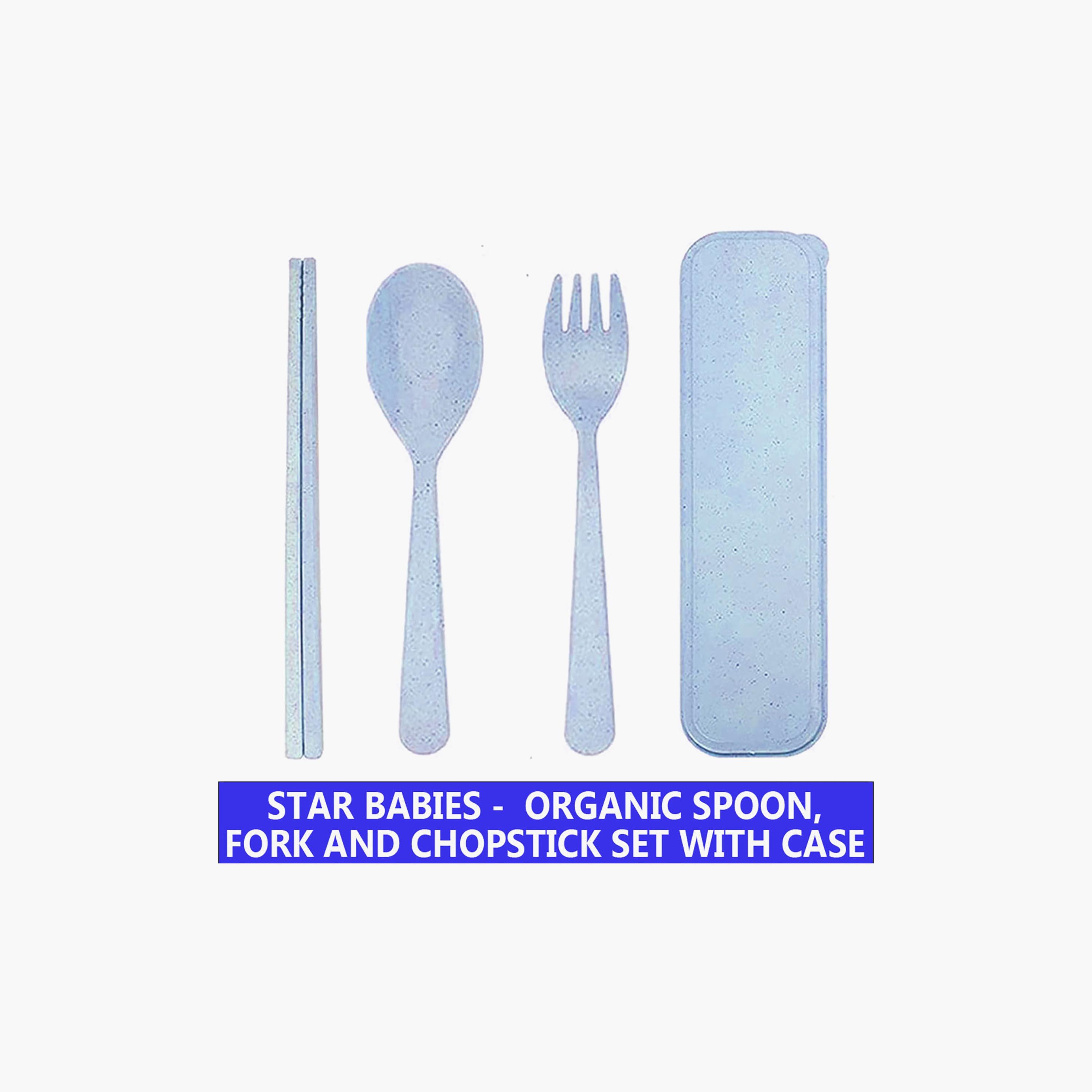 Star Babies 4-Piece Organic Fork & Spoon with Chopstick & Storage Case Set-baby-feeding-mealtimeessentials-image-2