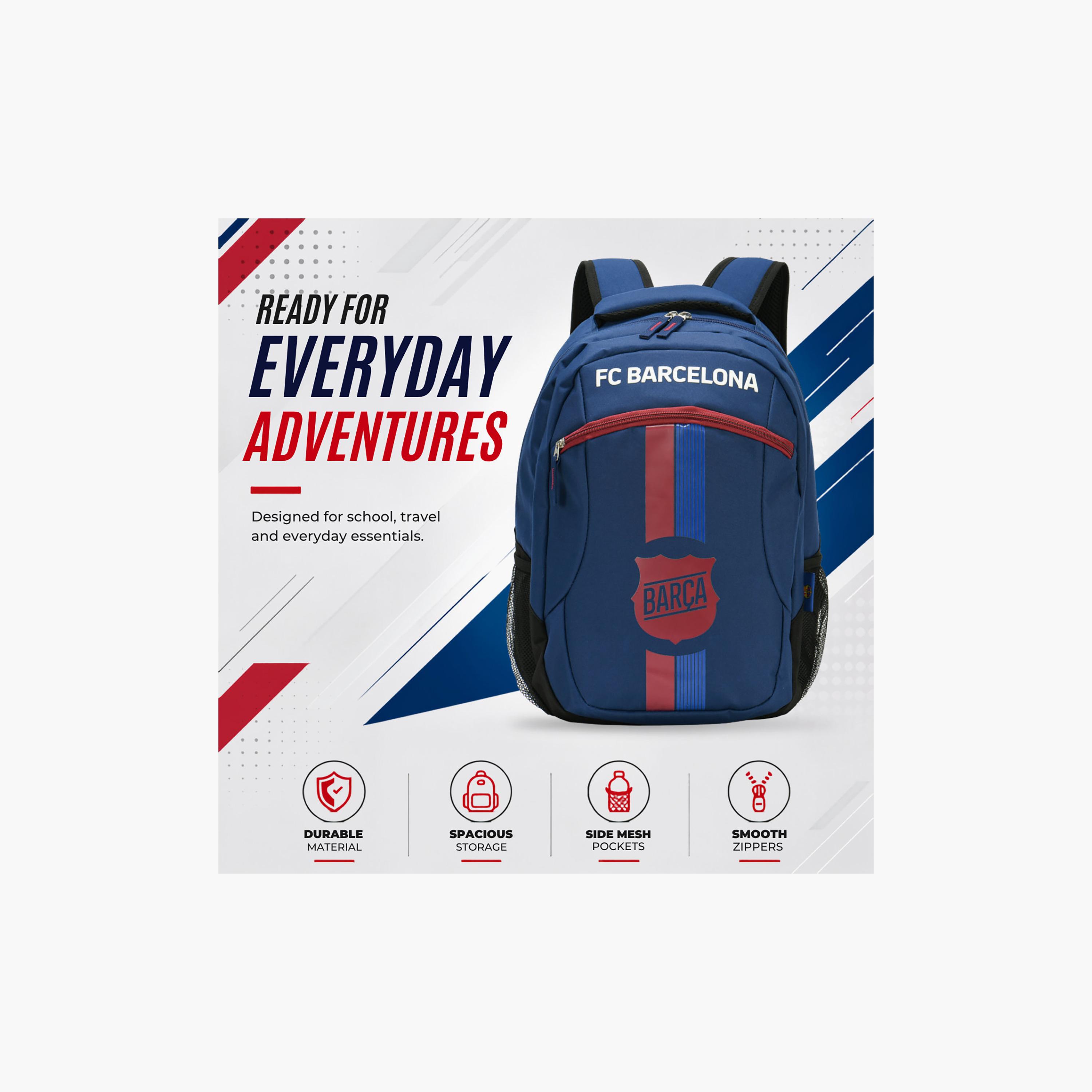 Bamboo Bark FC Barcelona Backpack for Boys 8-13 Yrs with 2 Zipper Compartment - 17 Inch-school-bagsandbackpacks-backpacks-image-8