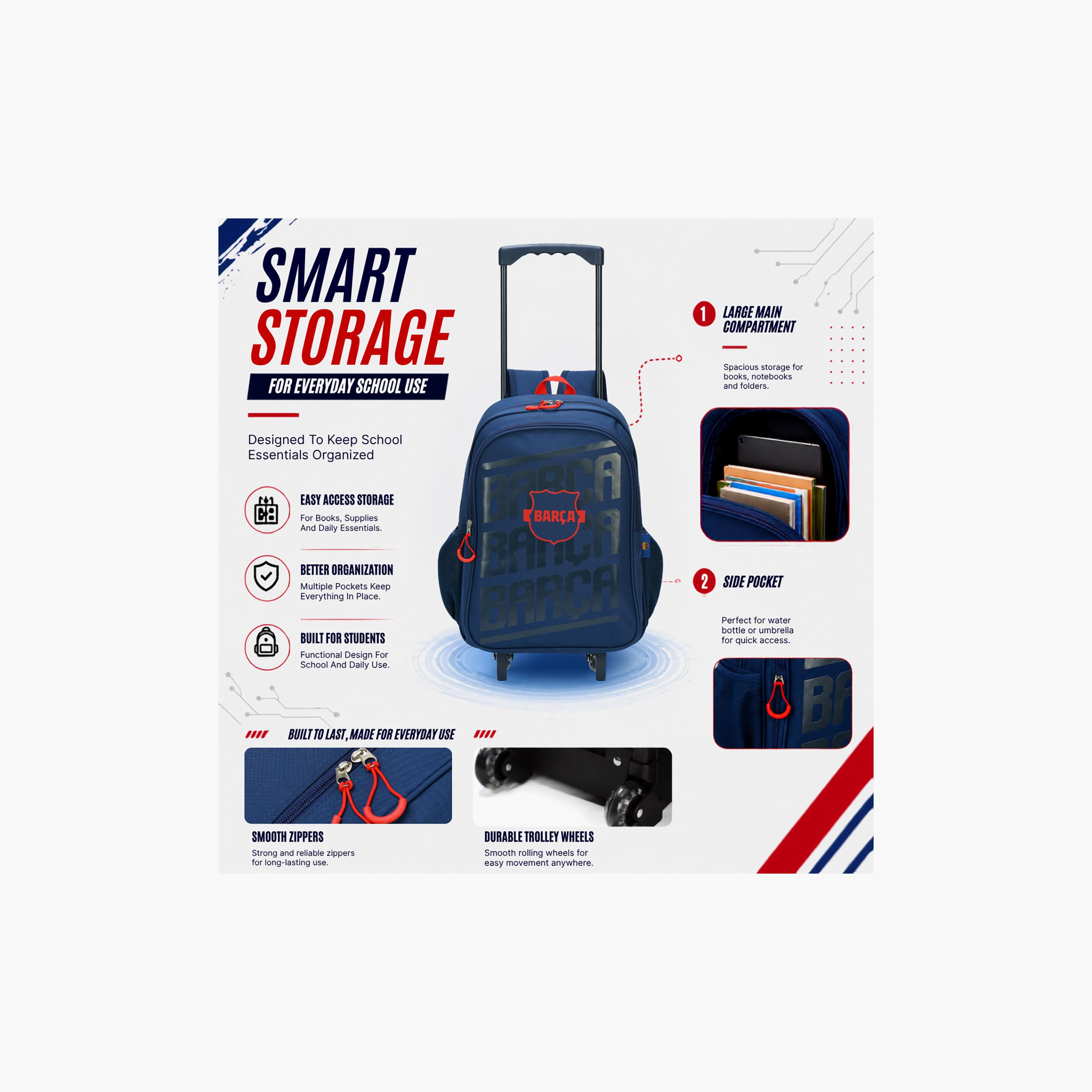 Bamboo Bark FC Barcelona 3-Piece School Trolley Bag Set with Lunch Bag & Pencil Case - 16 Inch-school-bagsandbackpacks-trolleybags-image-10