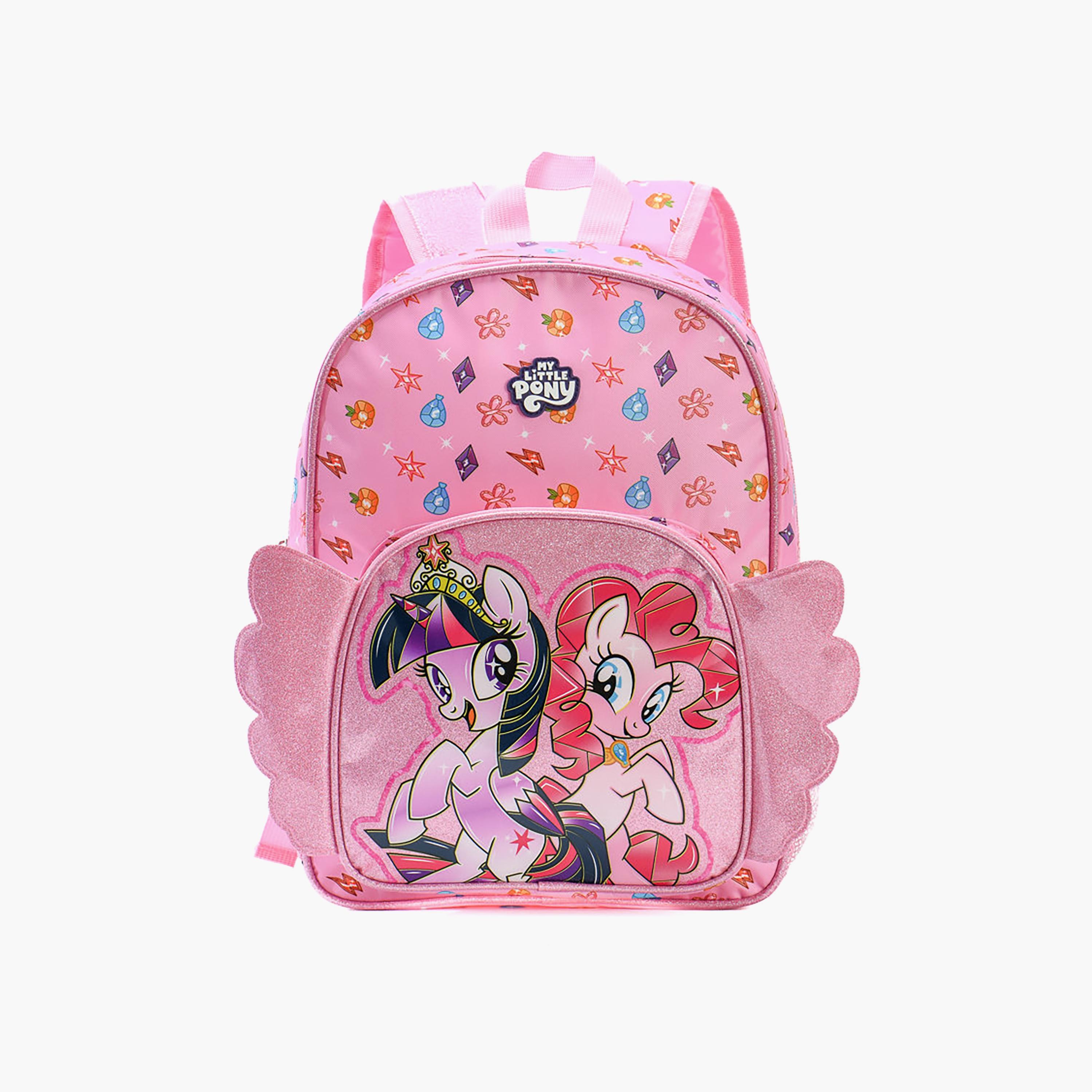 Bamboo Bark My Little Pony Backpack for Girls 3-8 Yrs with 2 Zipper Compartment - 14 Inch-school-bagsandbackpacks-backpacks-image-1