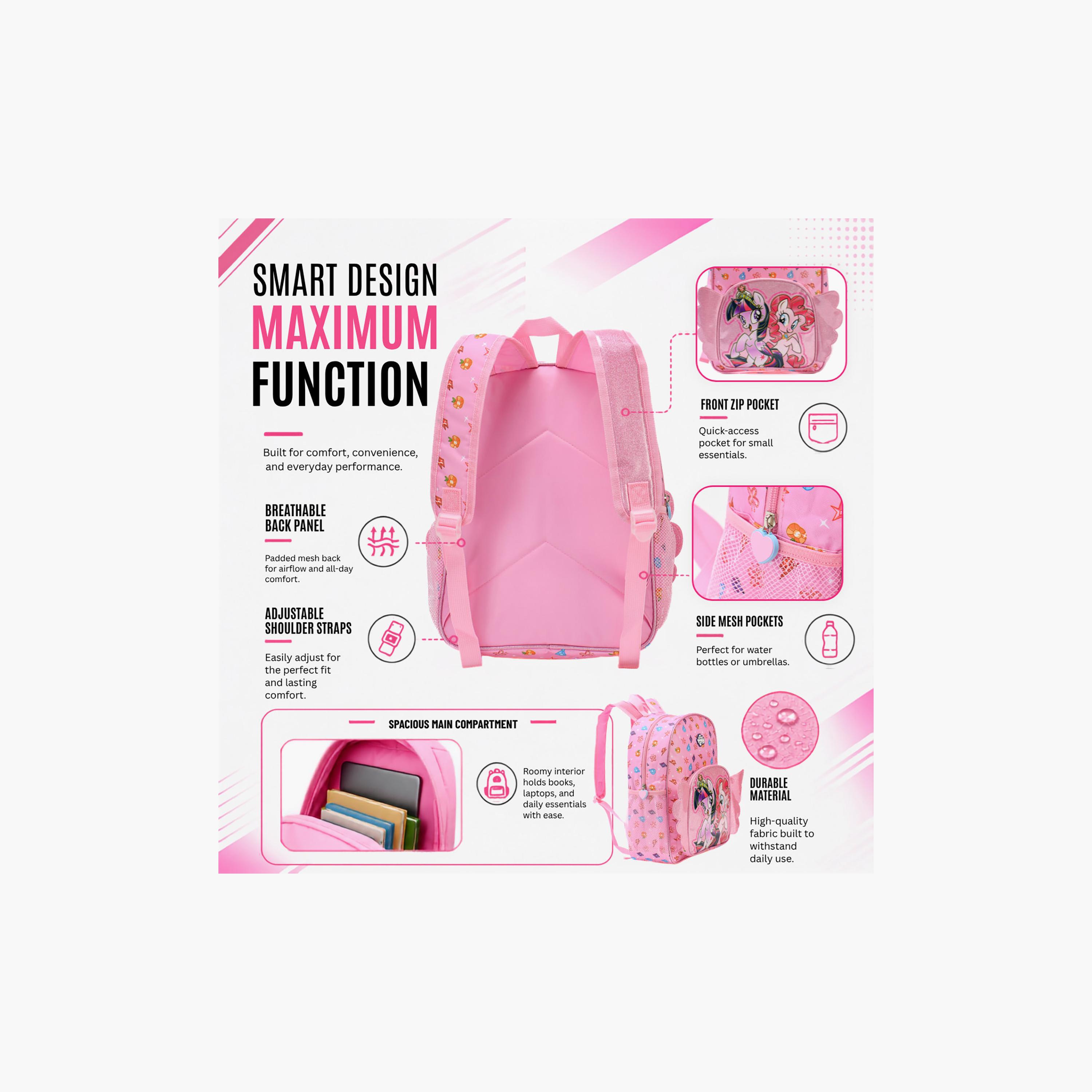 Bamboo Bark My Little Pony Backpack for Girls 3-8 Yrs with 2 Zipper Compartment - 14 Inch-school-bagsandbackpacks-backpacks-image-12