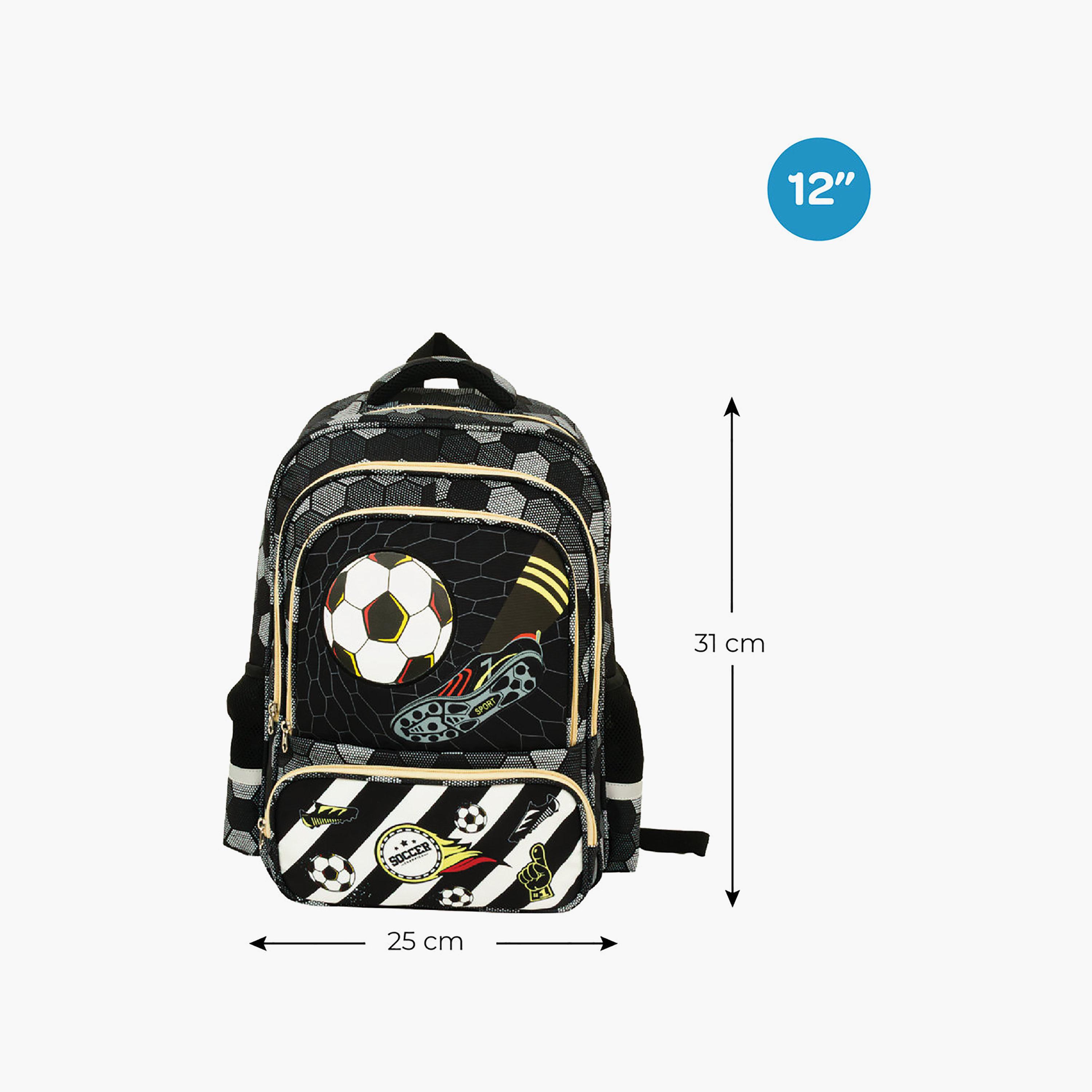 Moon Football 3-Piece School Backpack Set for 8-13 Yrs with Lunch Bag & Pencil Case - 12 Inch-school-bagsandbackpacks-backpacks-image-8
