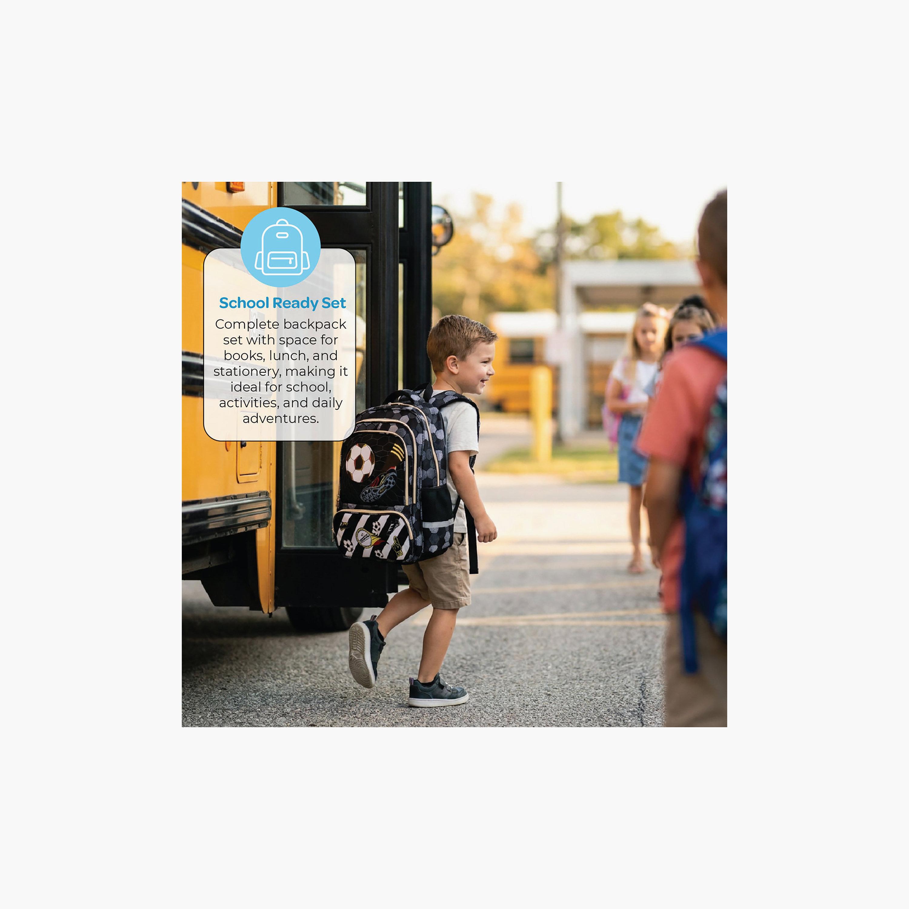 Moon Football 3-Piece School Backpack Set for 8-13 Yrs with Lunch Bag & Pencil Case - 14 Inch-school-bagsandbackpacks-backpacks-image-6