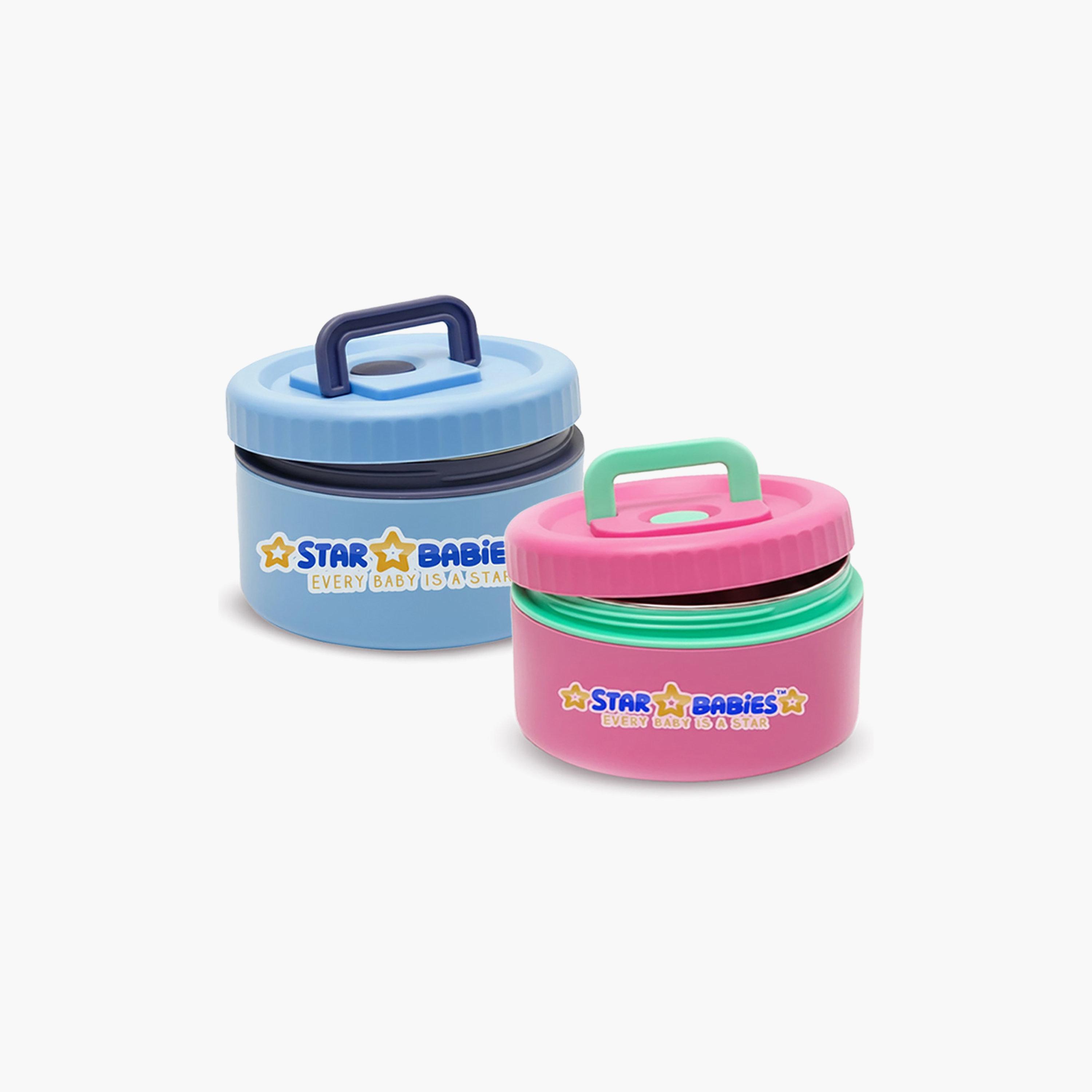 Star Babies 2-Piece Printed SS Food Jar Combo for 13+ Yrs with Non-Slip Bottom - 550 + 550 ml-school-lunchessentials-lunchboxes-image-1