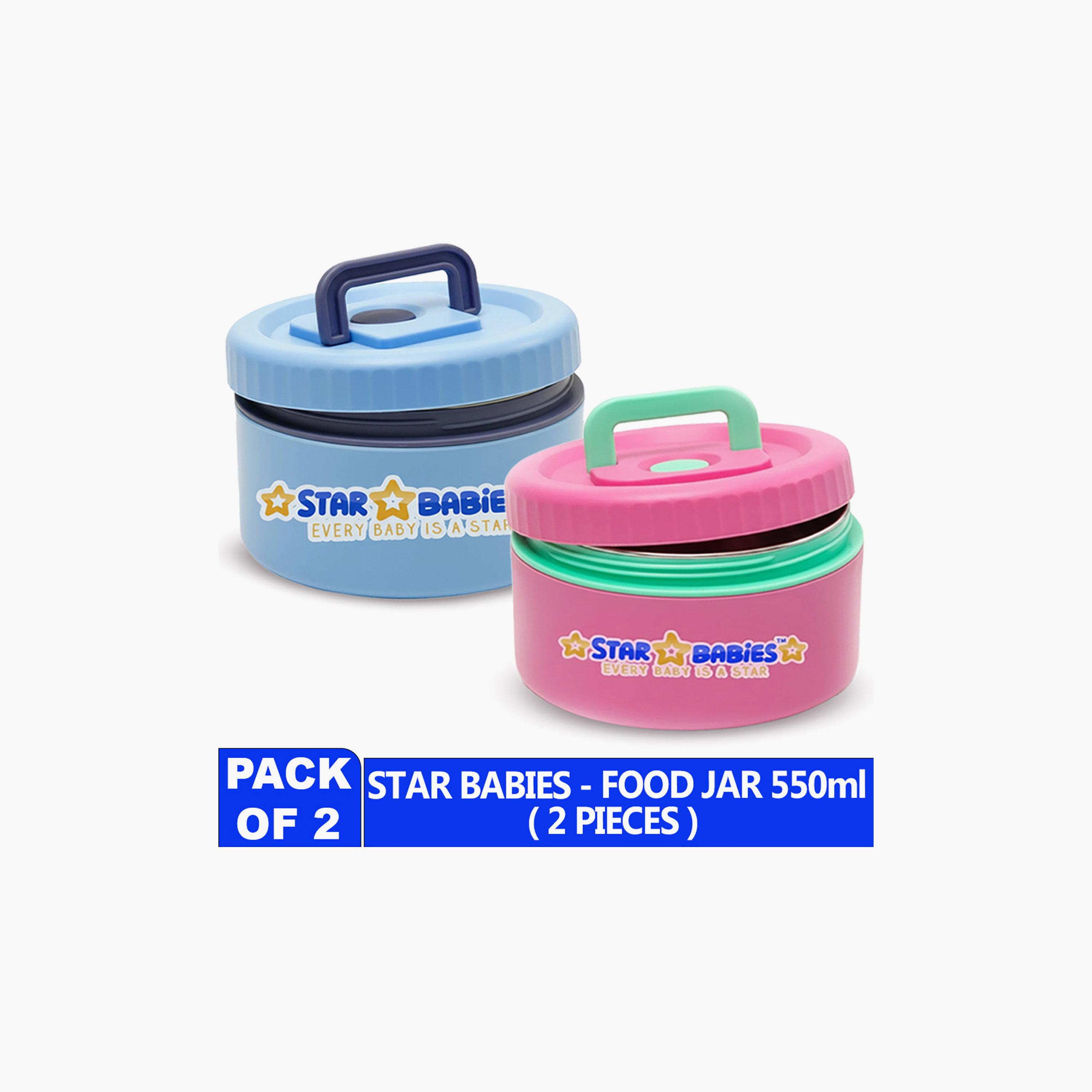 Star Babies 2-Piece Printed SS Food Jar Combo for 13+ Yrs with Non-Slip Bottom - 550 + 550 ml-school-lunchessentials-lunchboxes-image-4