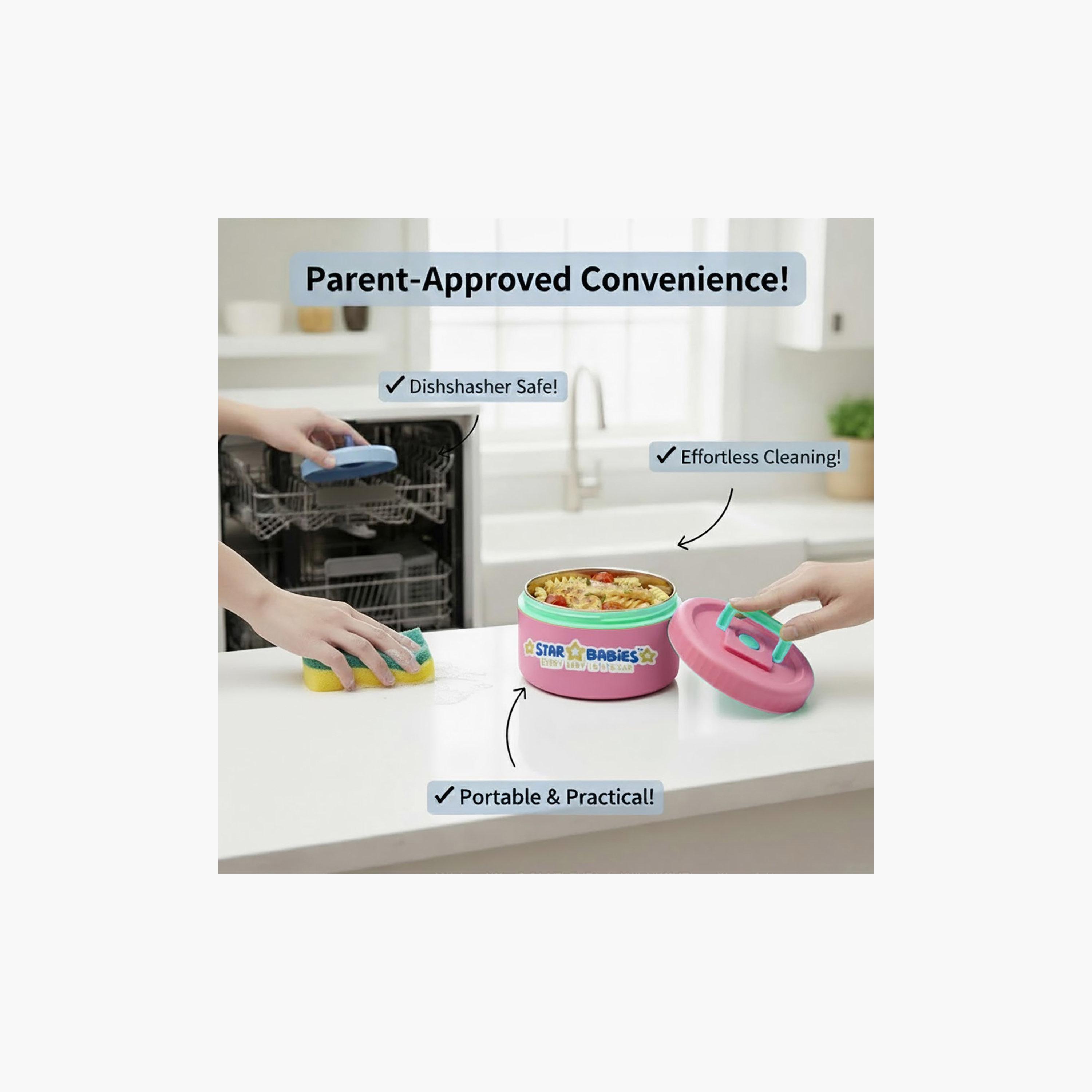 Star Babies 2-Piece Printed SS Food Jar Combo for 13+ Yrs with Non-Slip Bottom - 550 + 550 ml-school-lunchessentials-lunchboxes-image-7