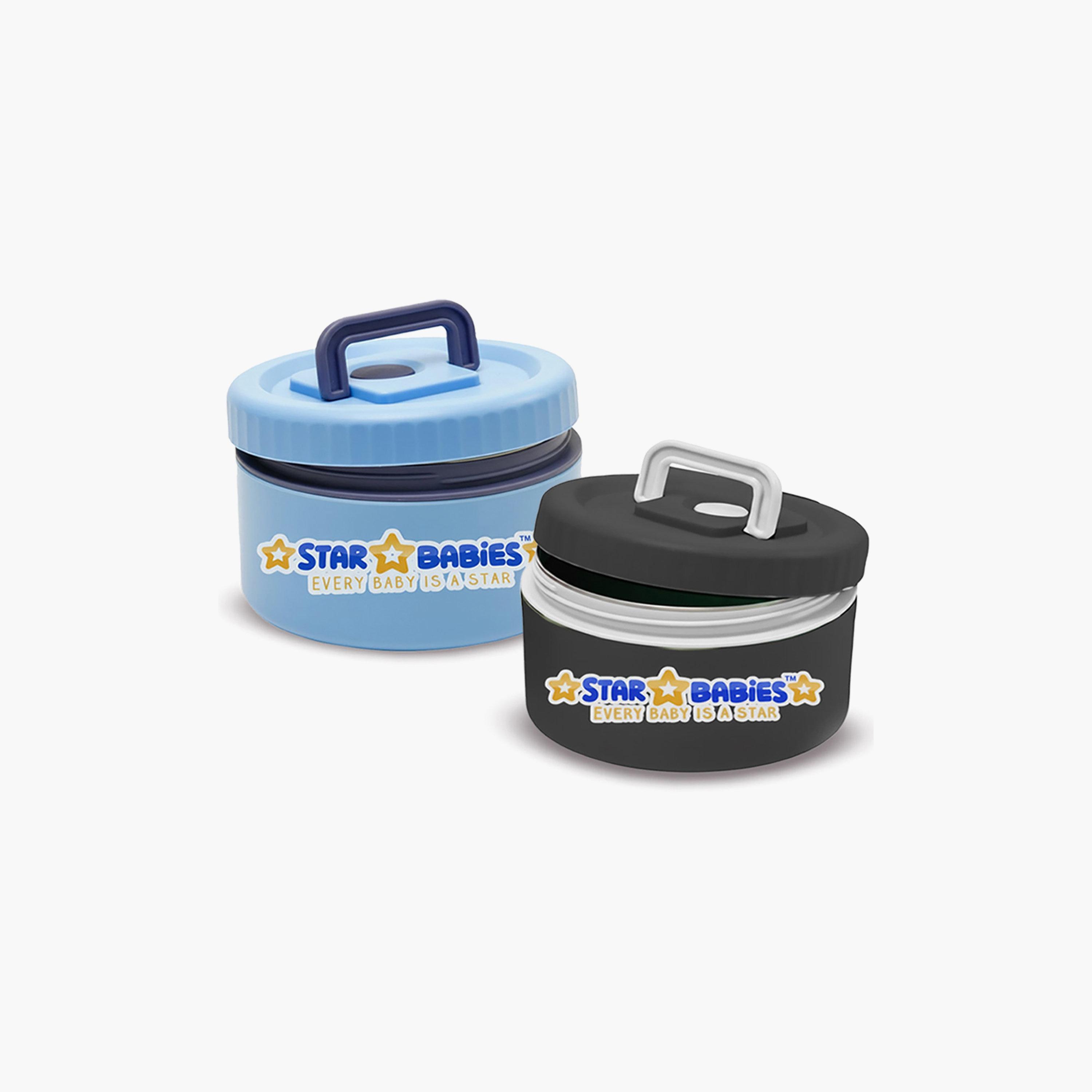 Star Babies 2-Piece Printed SS Food Jar Combo for 13+ Yrs with Non-Slip Bottom - 550 + 550 ml-school-lunchessentials-lunchboxes-image-1