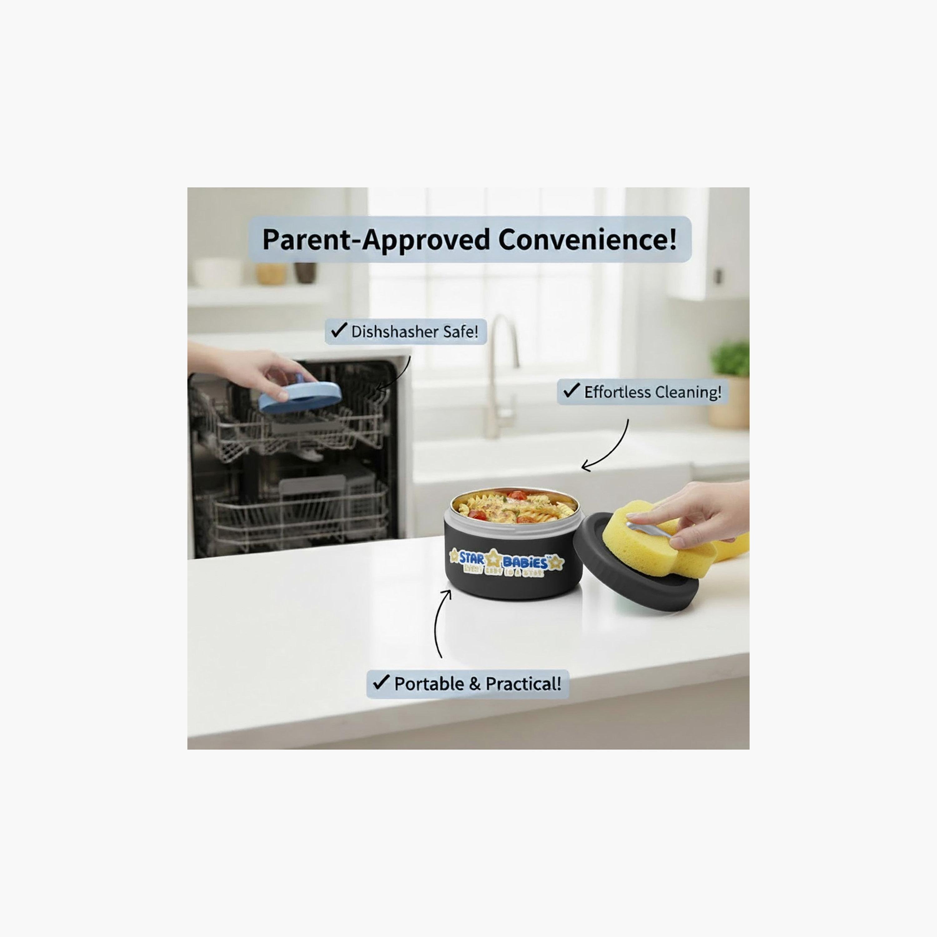 Star Babies 2-Piece Printed SS Food Jar Combo for 13+ Yrs with Non-Slip Bottom - 550 + 550 ml-school-lunchessentials-lunchboxes-image-8