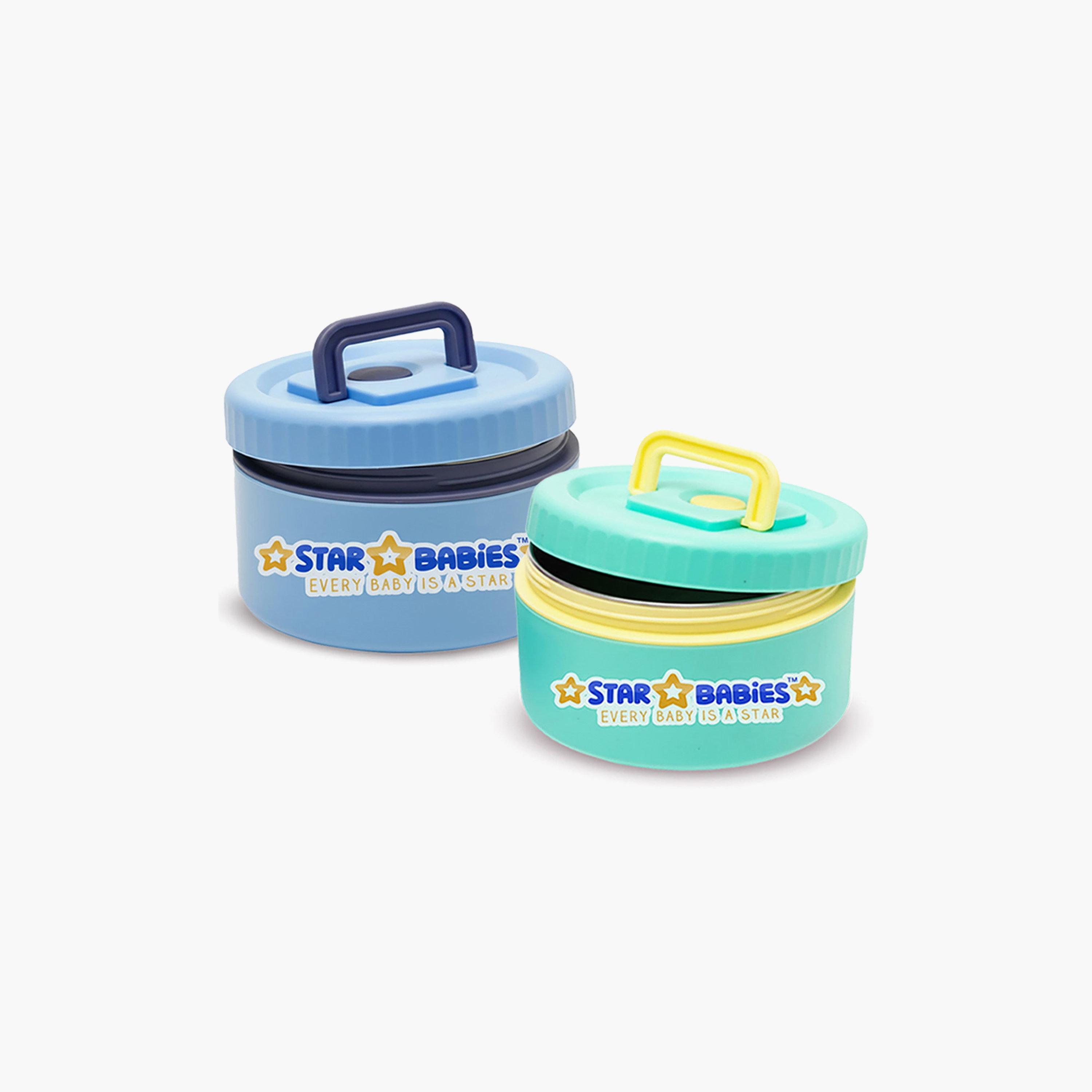 Star Babies 2-Piece Printed SS Food Jar Combo for 13+ Yrs with Non-Slip Bottom - 550 + 550 ml-school-lunchessentials-lunchboxes-image-1