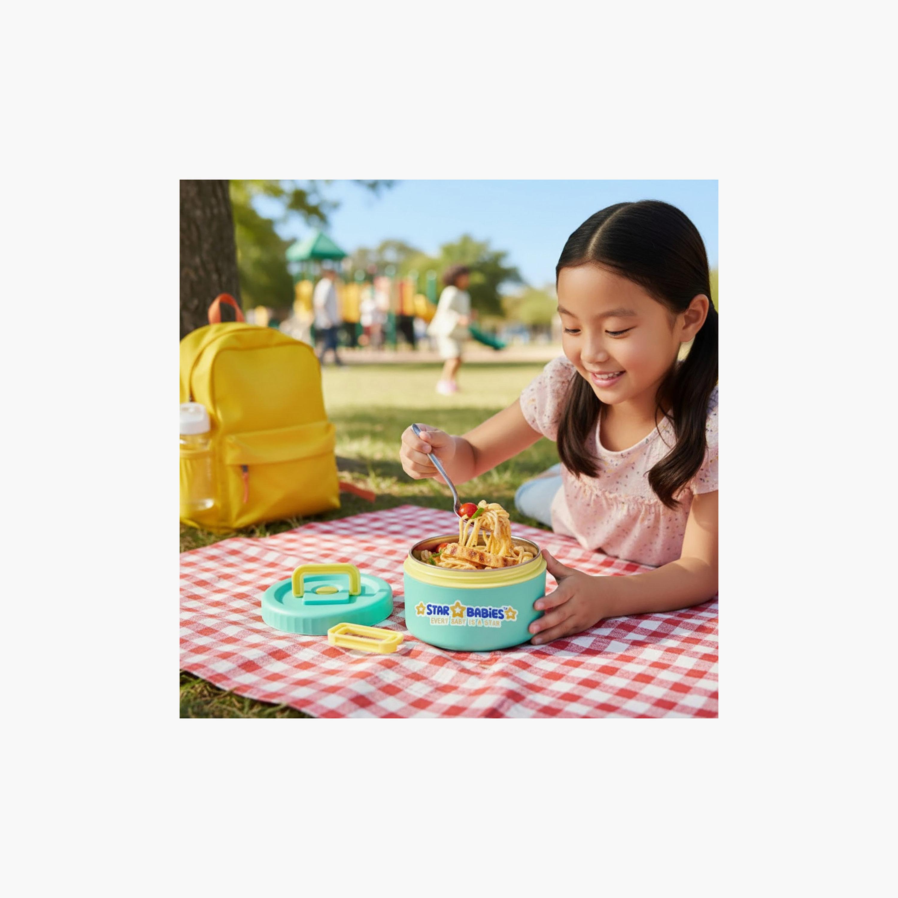 Star Babies 2-Piece Printed SS Food Jar Combo for 13+ Yrs with Non-Slip Bottom - 550 + 550 ml-school-lunchessentials-lunchboxes-image-5