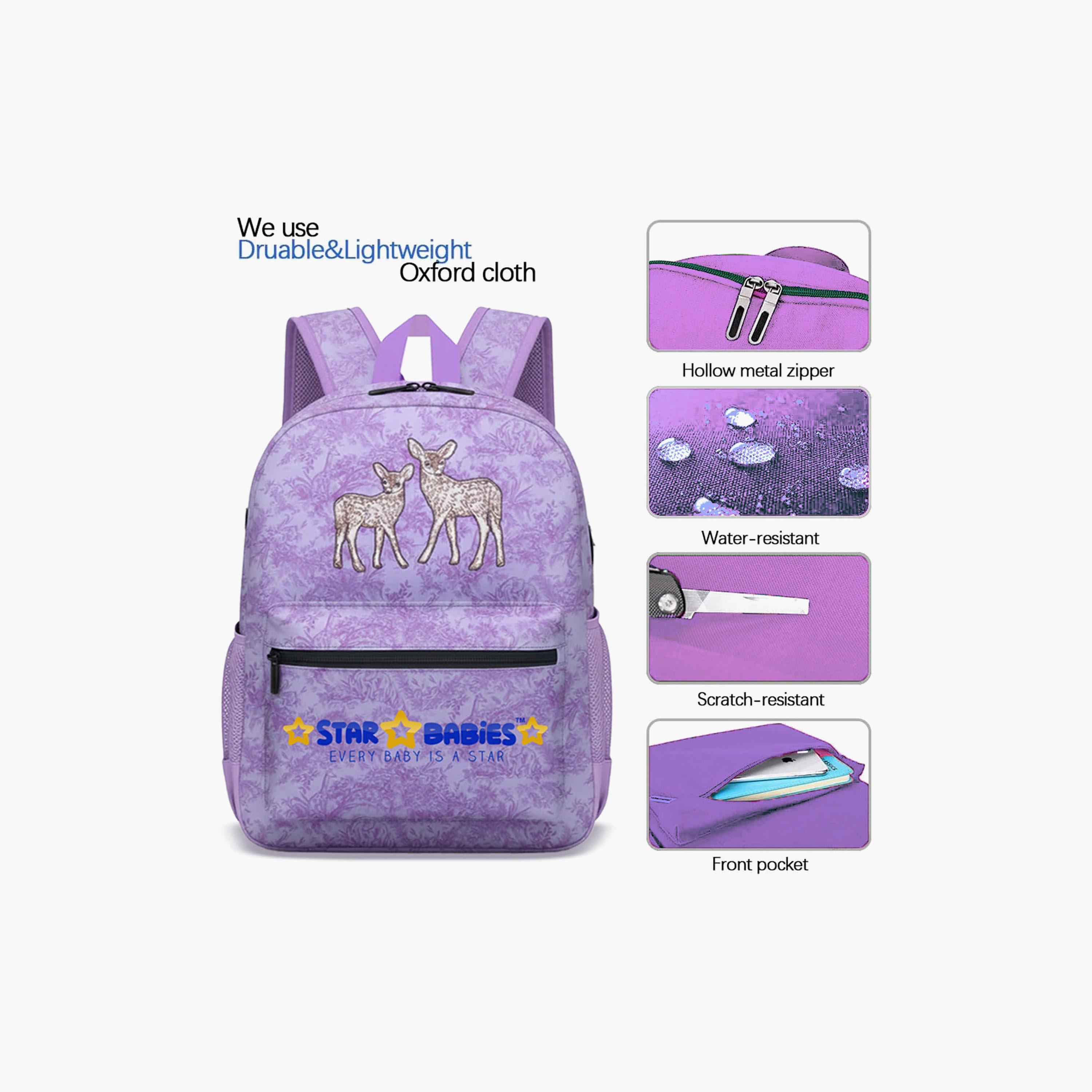 Star Babies Deer School Backpack for 5-8 Yrs with Adjustable Shoulder Straps - 16 Inch-school-bagsandbackpacks-backpacks-image-2