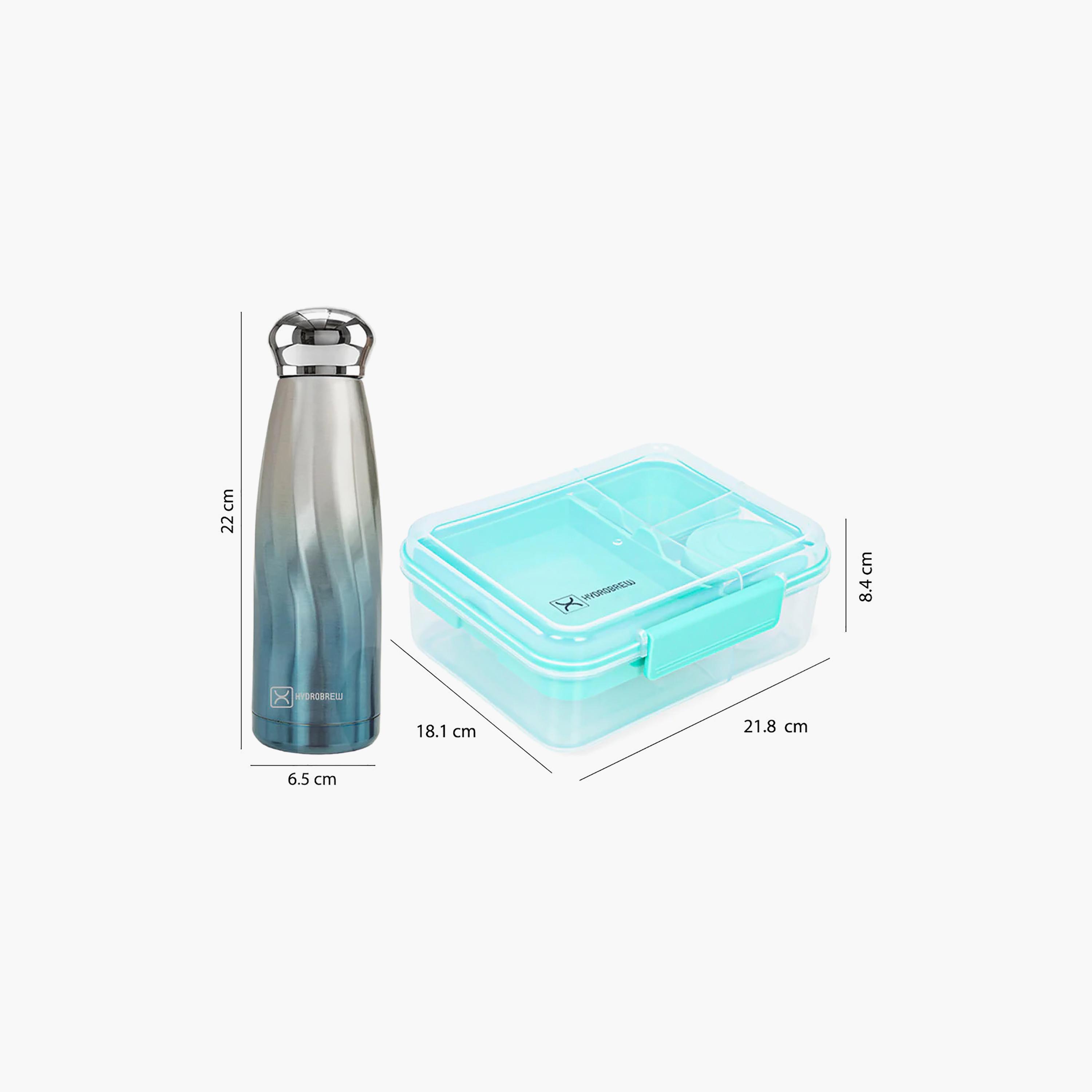 Hydrobrew 3/4/5 Convertible Bento Lunch Box With Double Wall Stainless Steel Water Bottle-school-lunchessentials-lunchboxes-image-6