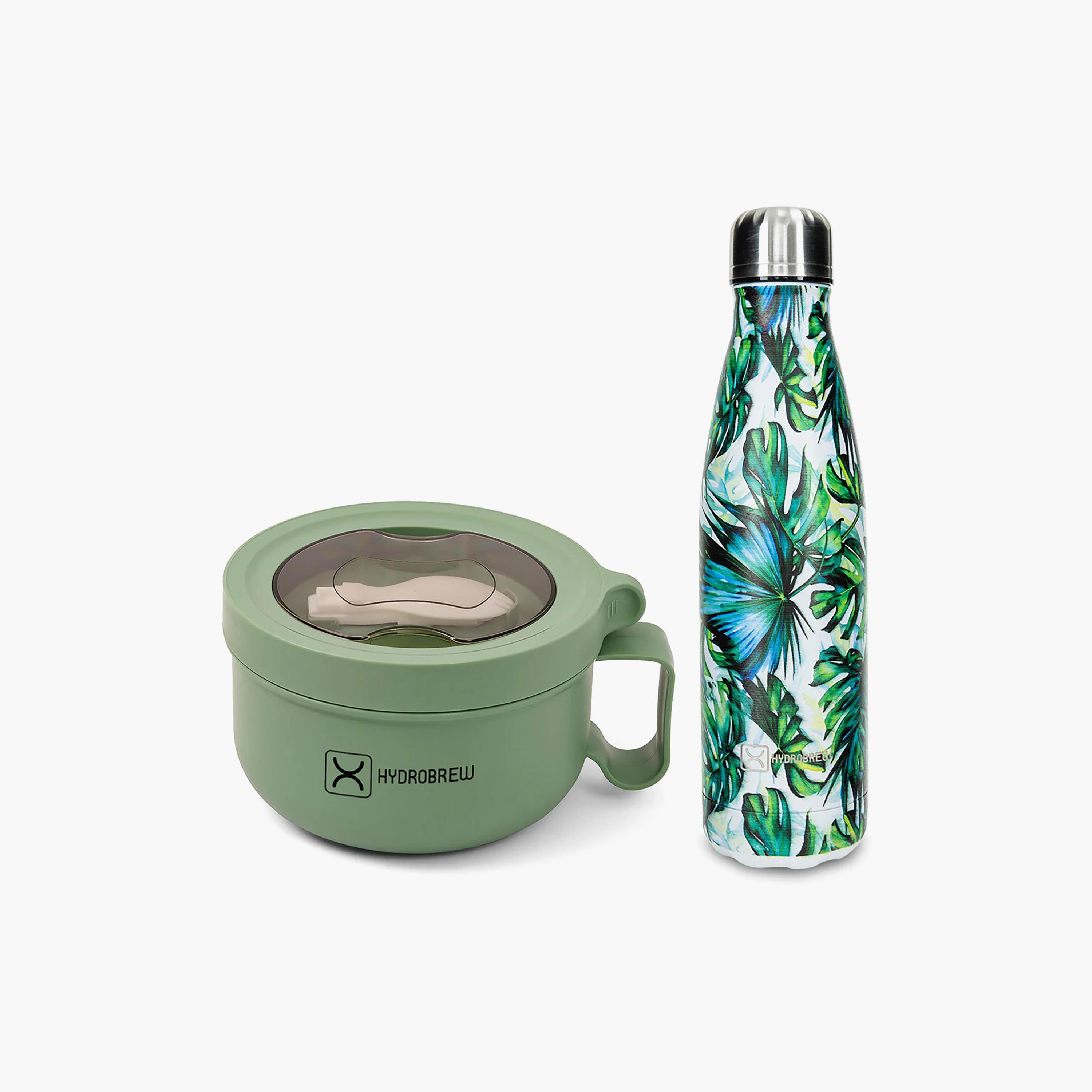 Hydrobrew Lunch Box With Double Wall Stainless Steel Water Bottle-school-lunchessentials-lunchboxes-image-1