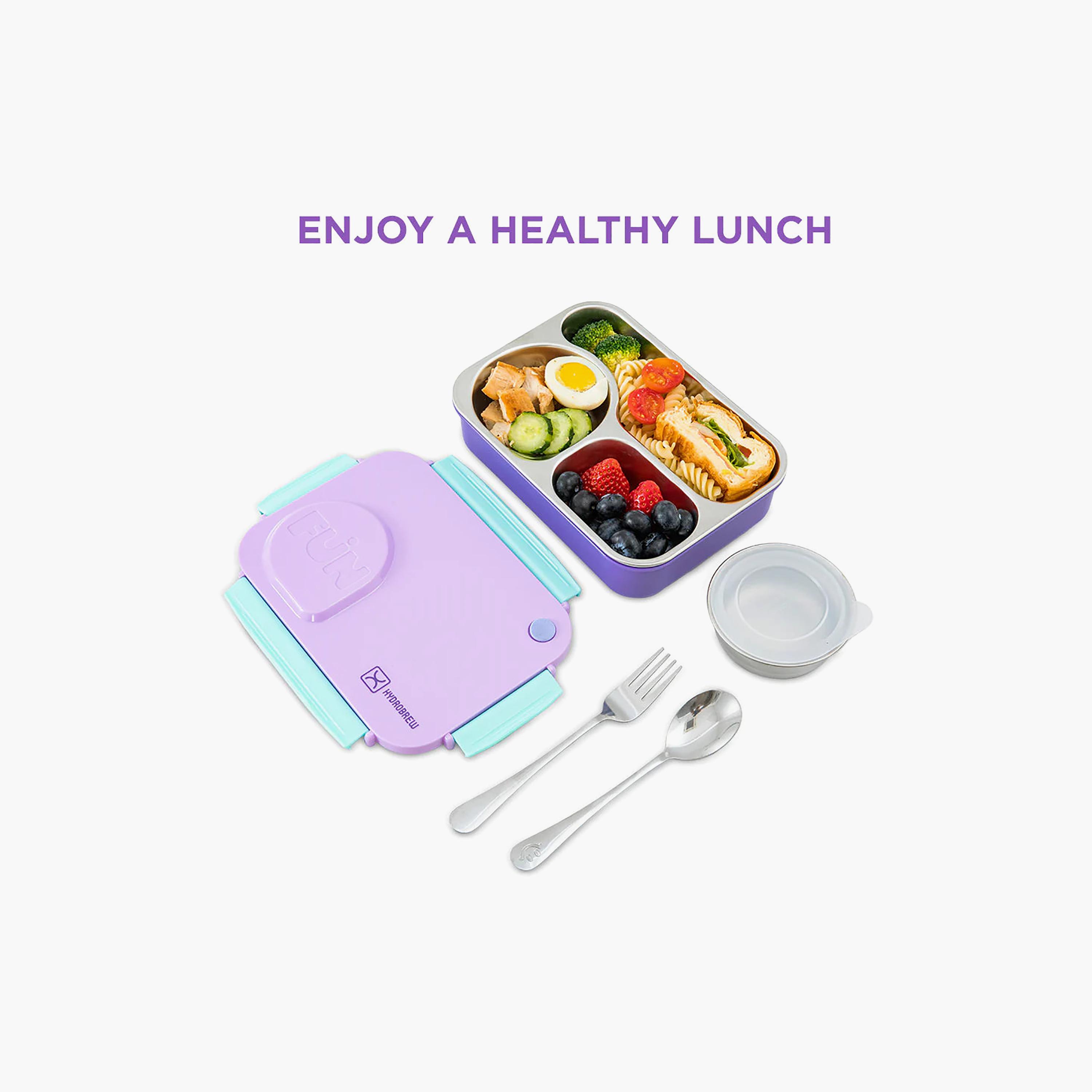 Hydrobrew Steel Core 4 Compartment Lunch Box With Double Wall Stainless Steel Water Bottle-school-lunchessentials-lunchboxes-image-16