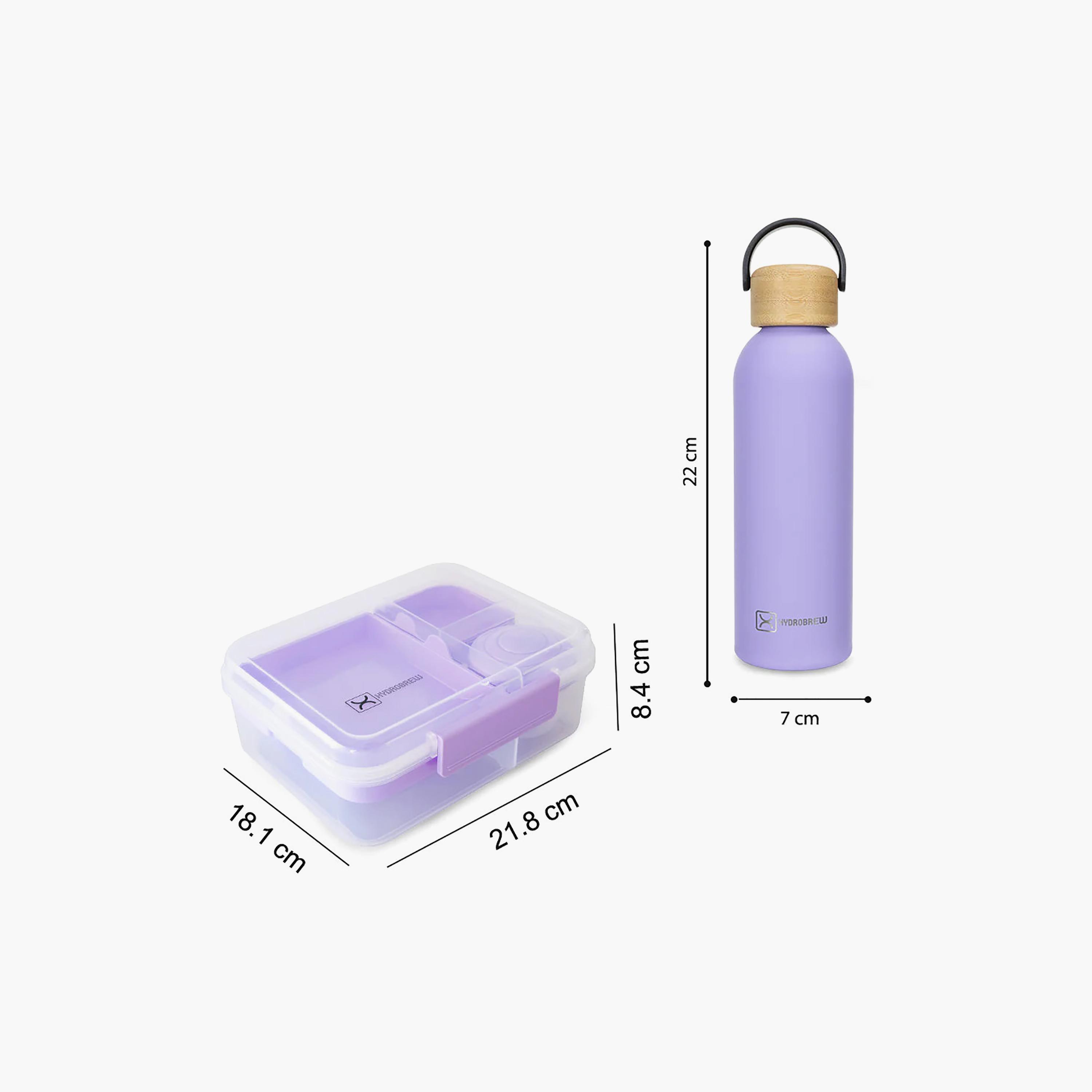 Hydrobrew Convertible Bento Lunch Box & Double Wall Stainless Steel Water Bottle-school-lunchessentials-lunchboxes-image-7