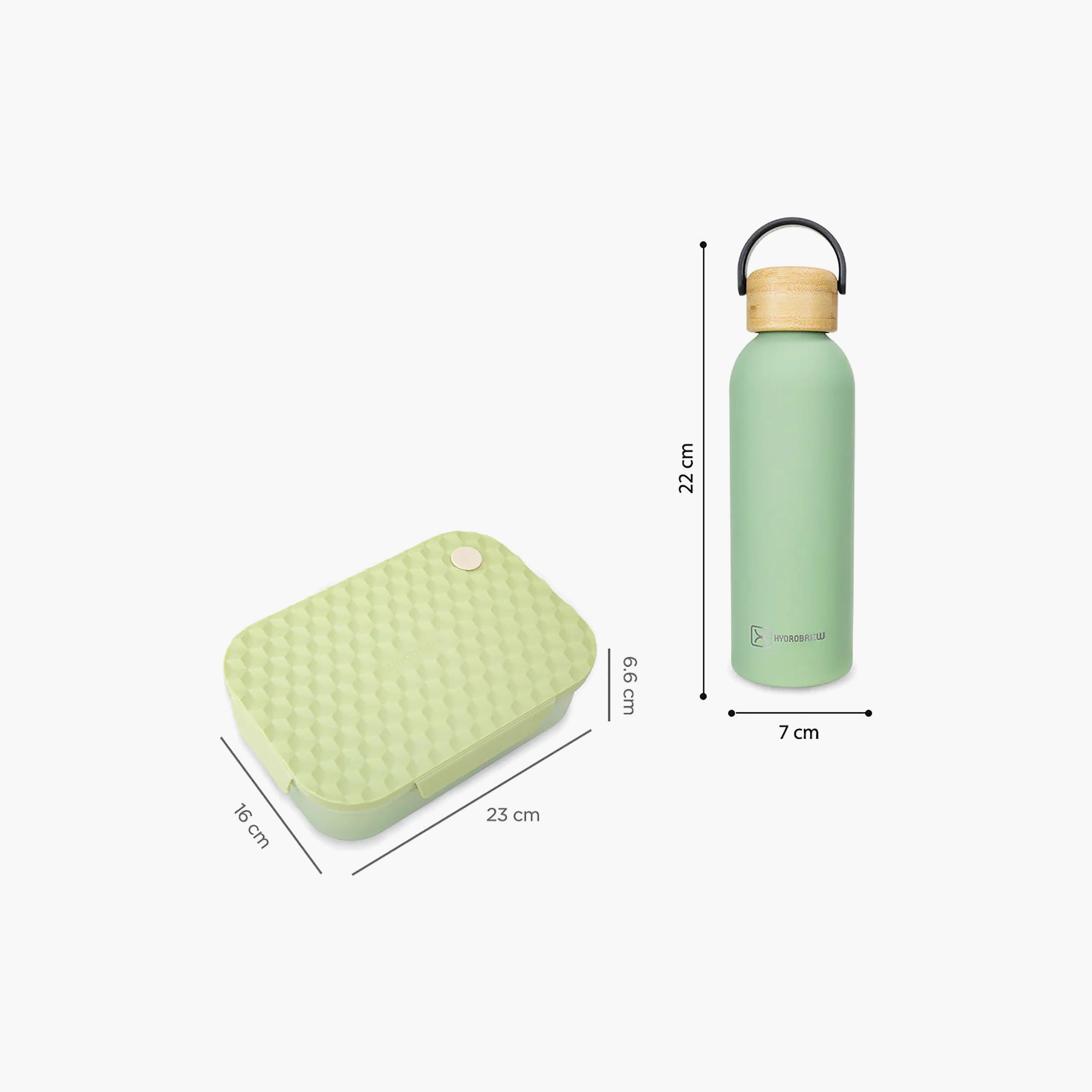 Hydrobrew Smart Serve Bento Lunch Box & Double Wall Stainless Steel Water Bottle-school-lunchessentials-lunchboxes-image-4