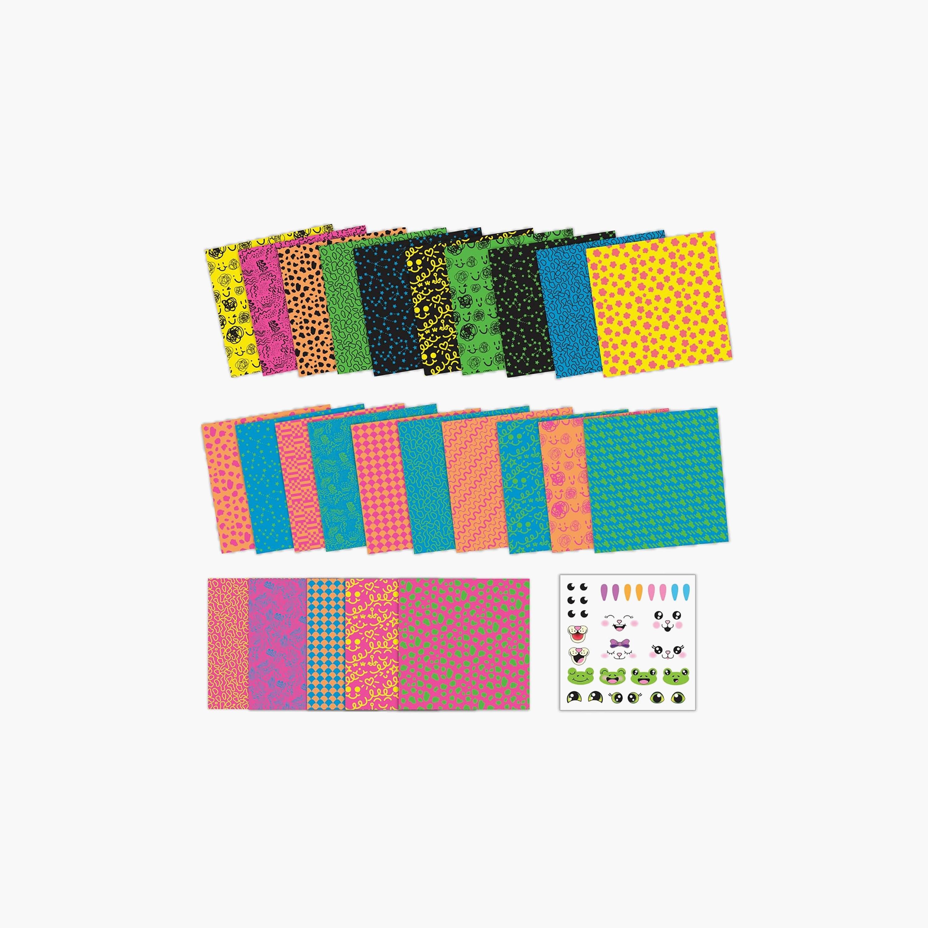 Creativity for Kids Neon Origami Mini Kit with Bright Papers & Stickers Sheet-school-artsandcrafts-image-1
