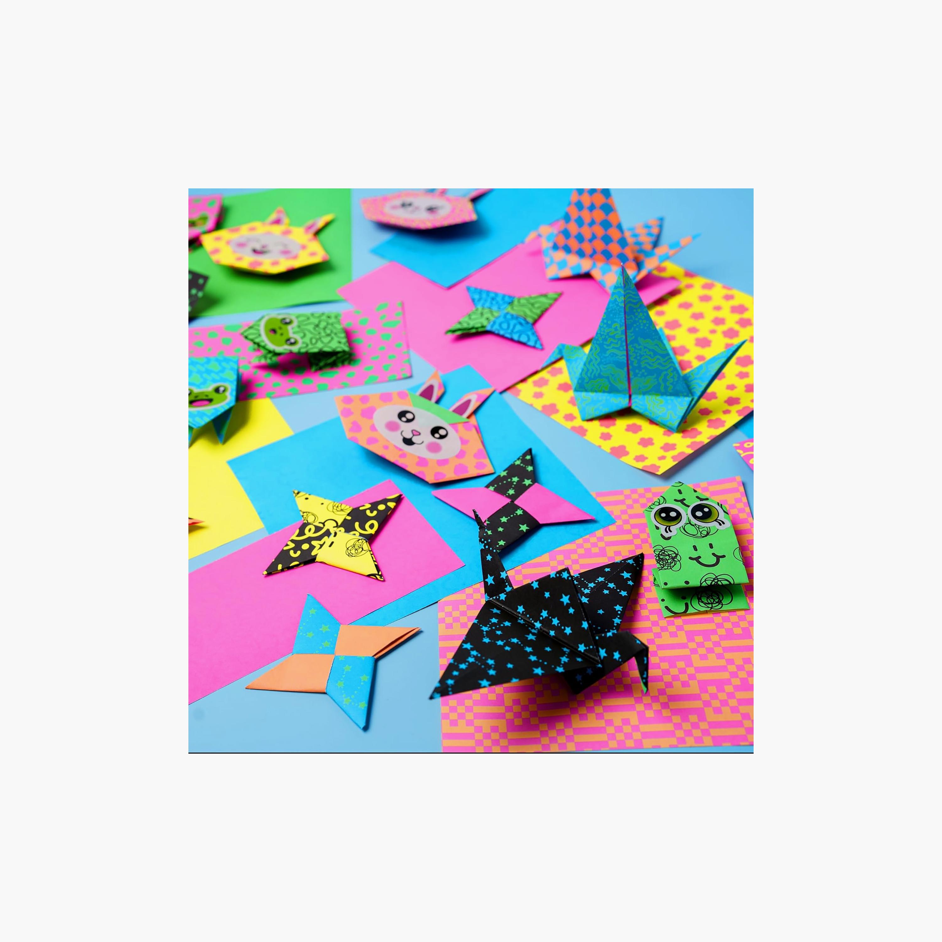 Creativity for Kids Neon Origami Mini Kit with Bright Papers & Stickers Sheet-school-artsandcrafts-image-10
